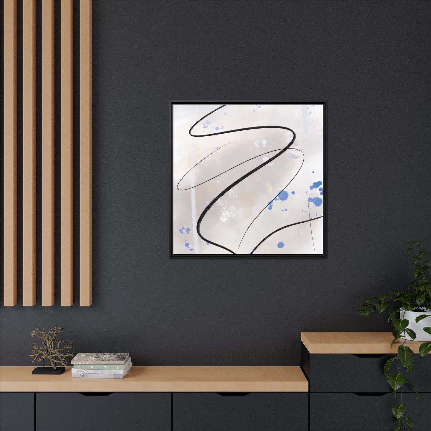 Framed Abstract Canvas Art - Modern Multi-Color Wall Decor