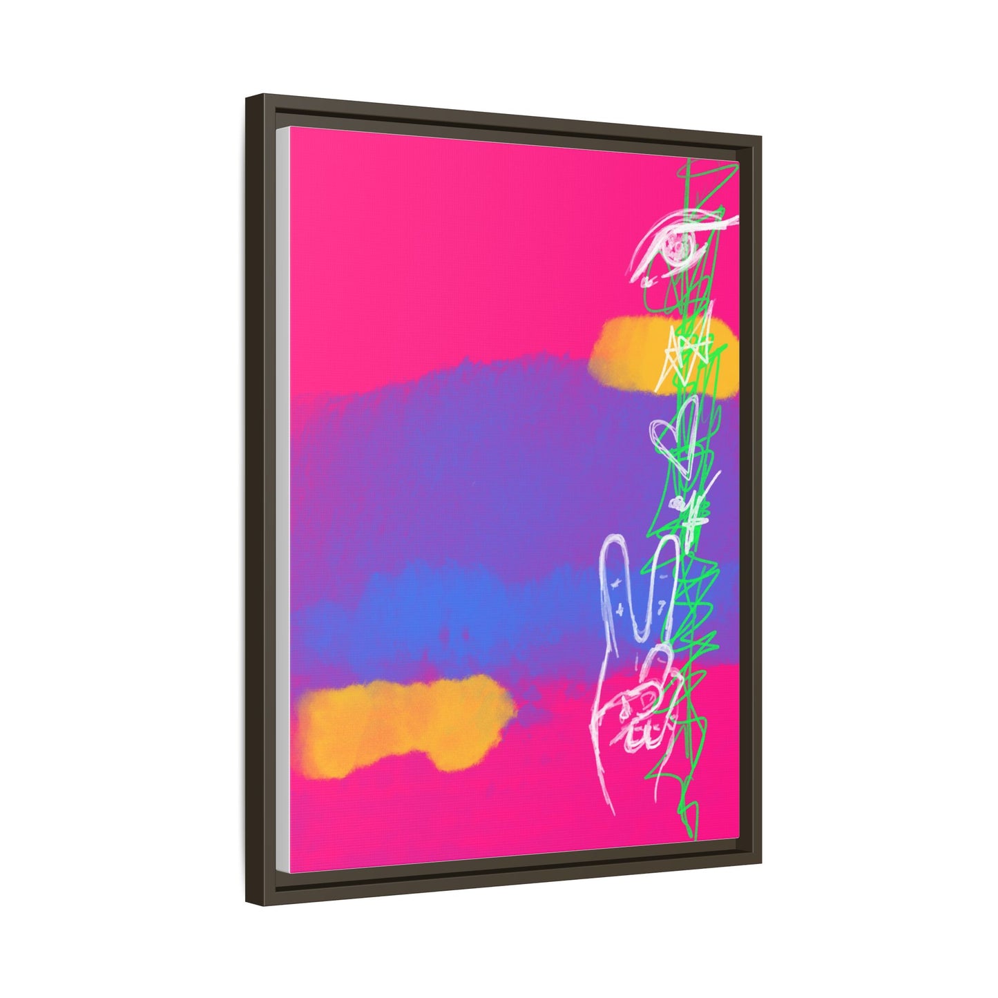 Colorful Peace Symbol Framed Canvas Art