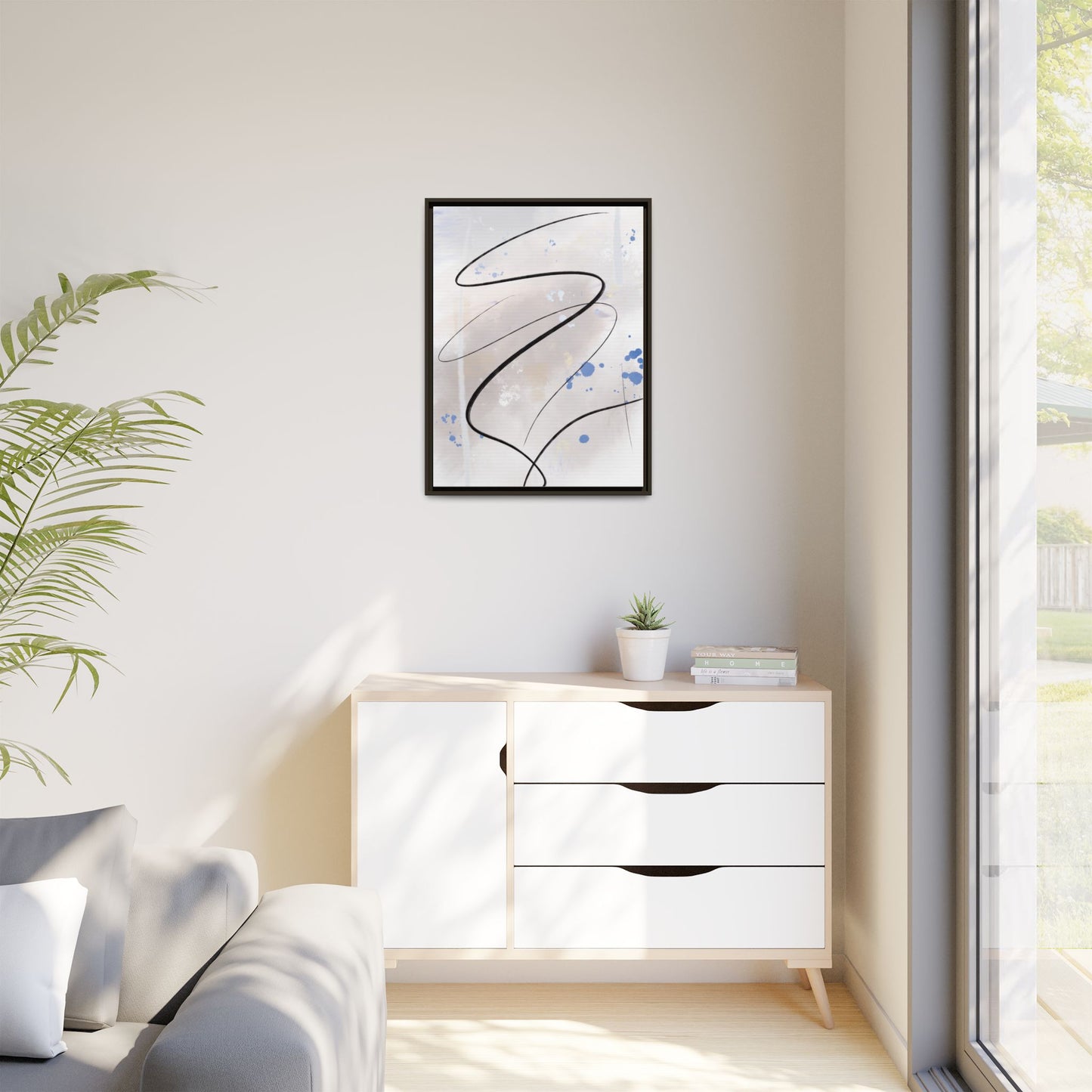 Framed Abstract Canvas Art - Modern Multi-Color Wall Decor