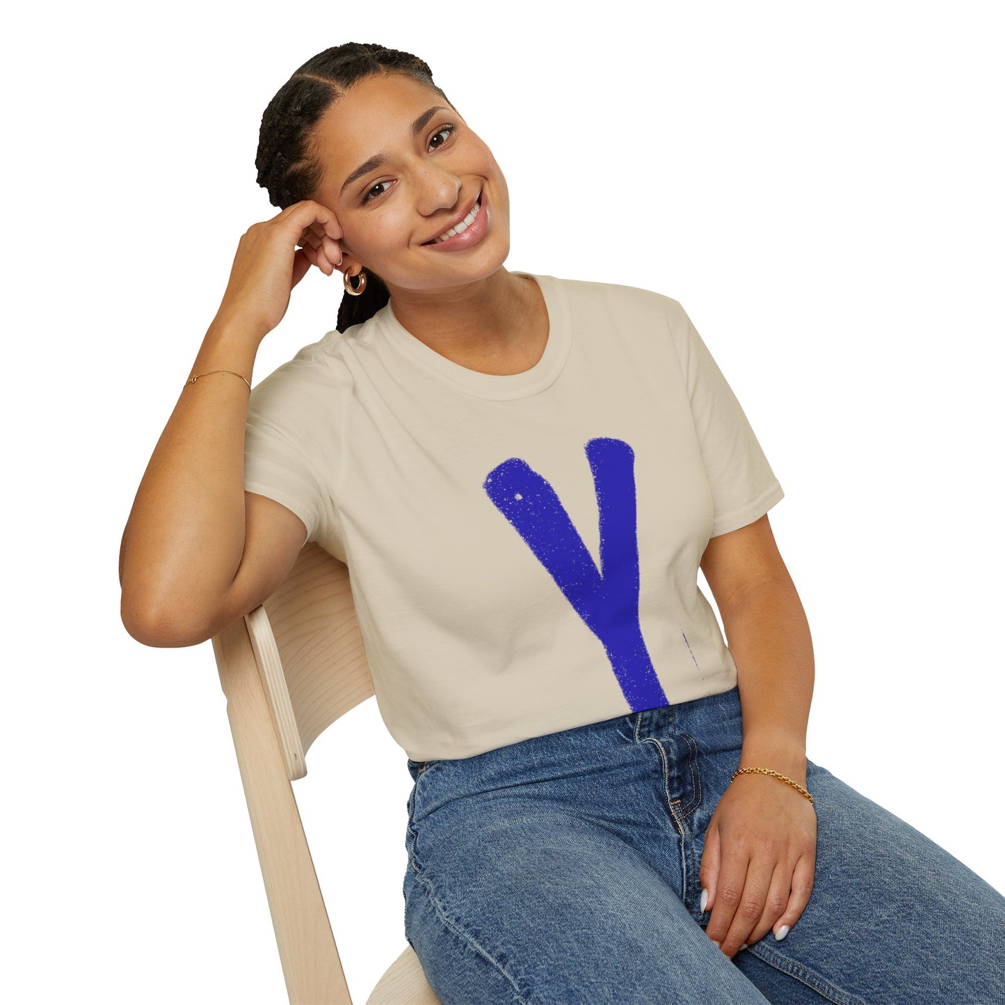 Unisex Softstyle T-Shirt - Blue 'Y' & 'NOT?'