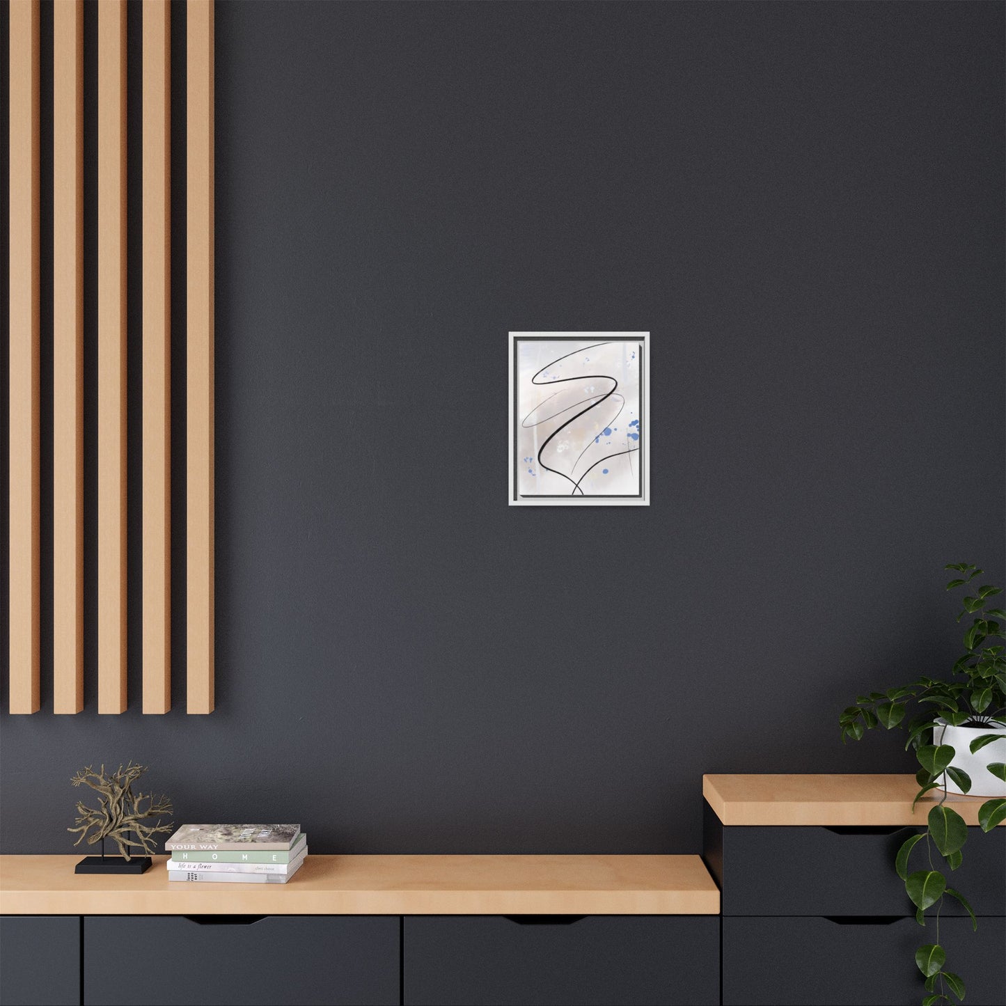 Framed Abstract Canvas Art - Modern Multi-Color Wall Decor