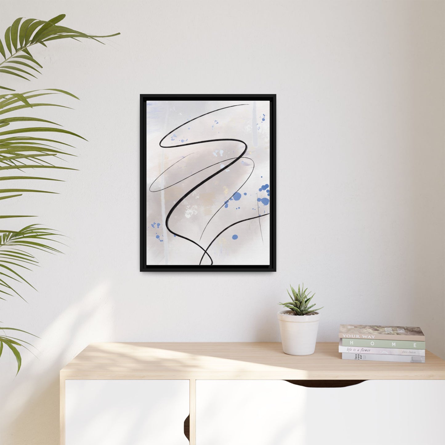 Framed Abstract Canvas Art - Modern Multi-Color Wall Decor