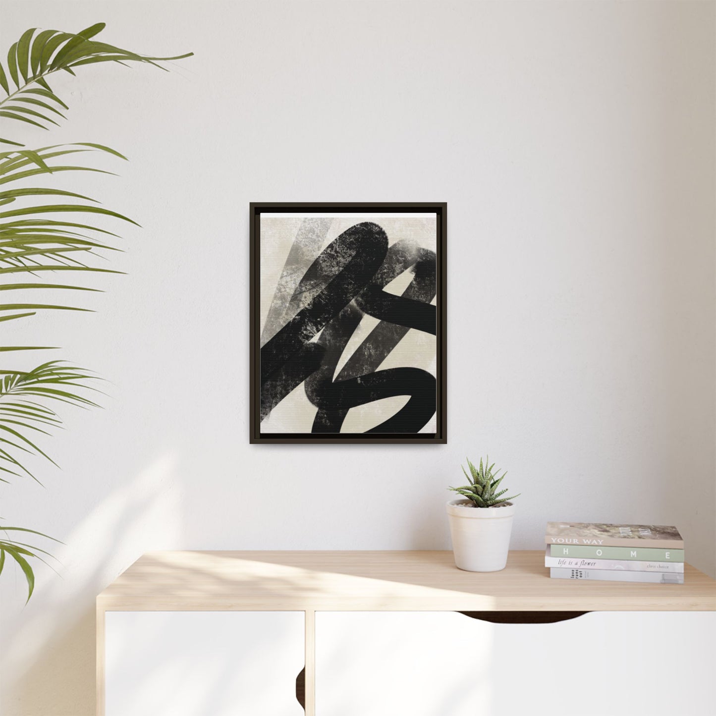Modern Abstract Framed Canvas Art - Multi-Color Decorative Wall Decor