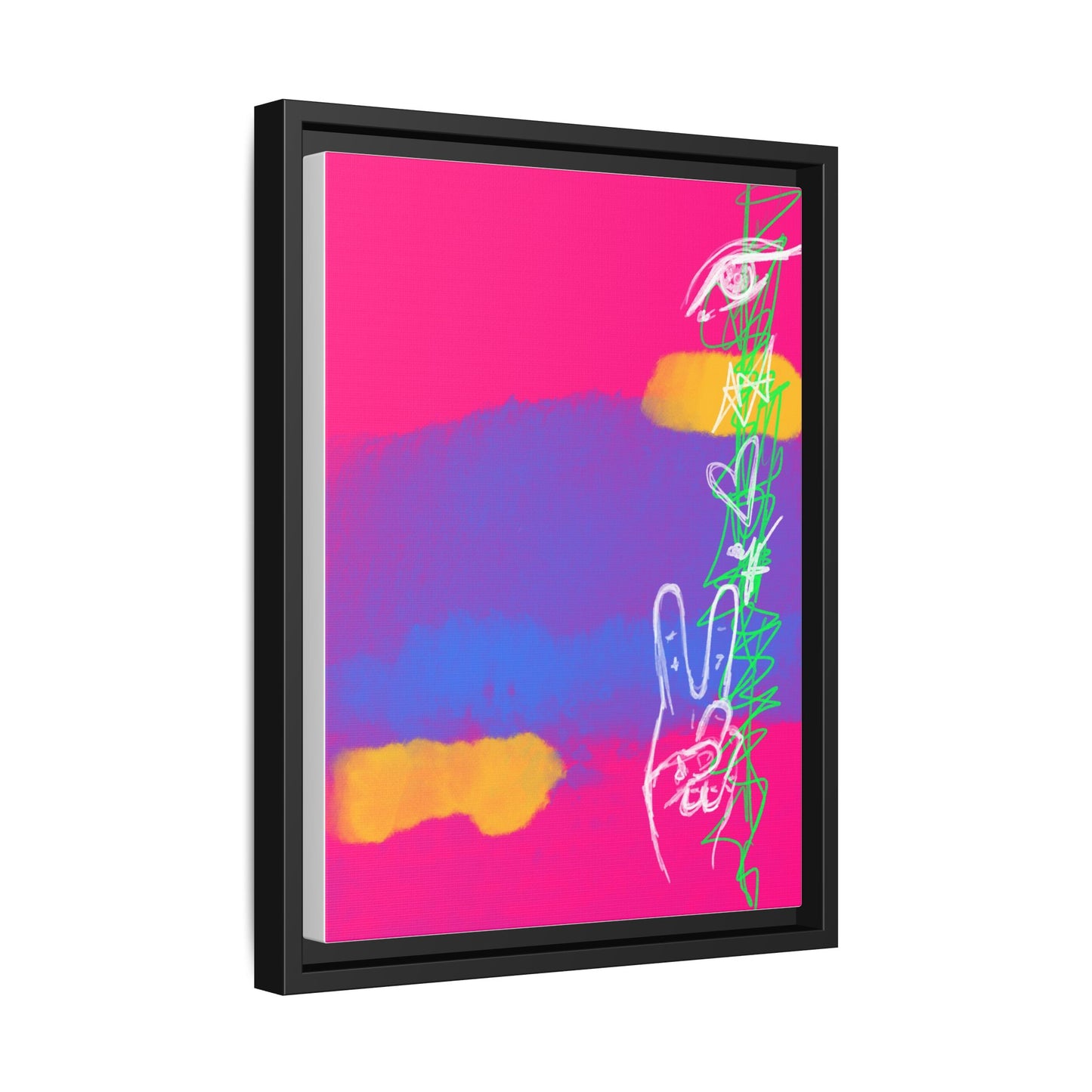 Colorful Peace Symbol Framed Canvas Art