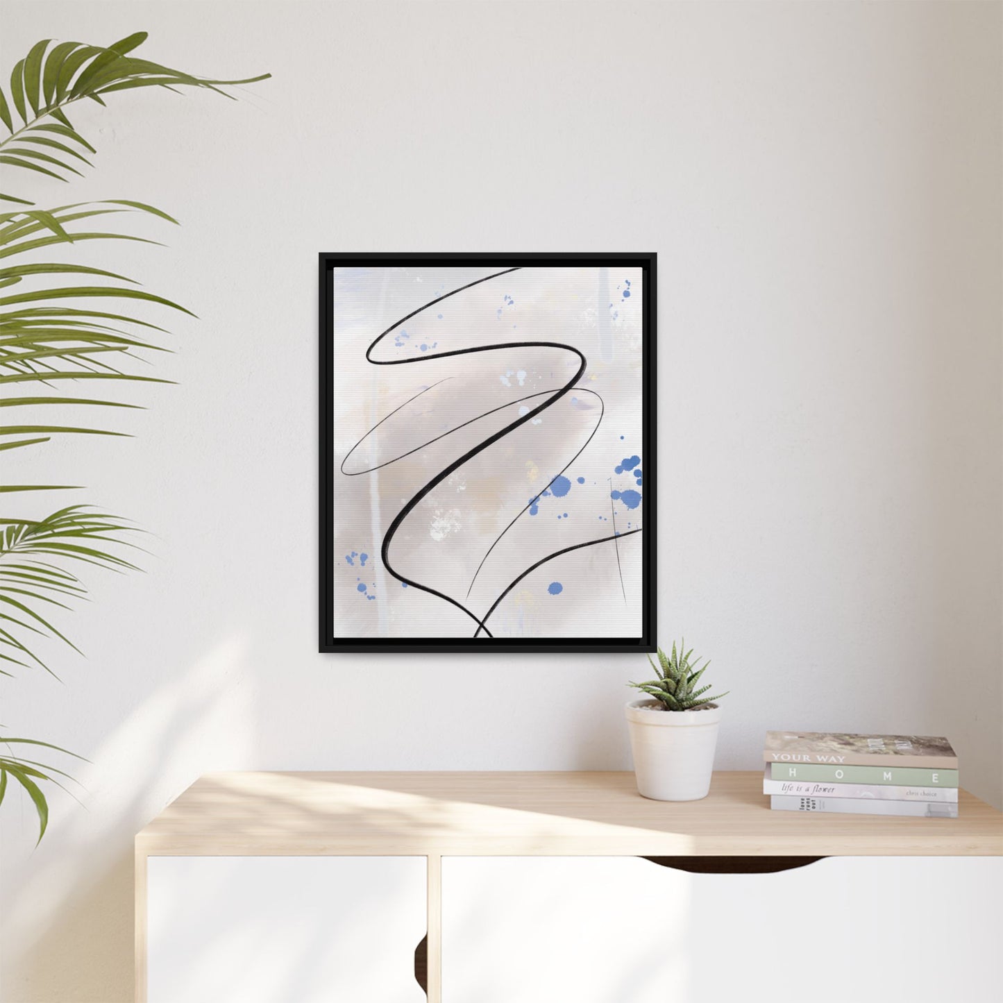 Framed Abstract Canvas Art - Modern Multi-Color Wall Decor