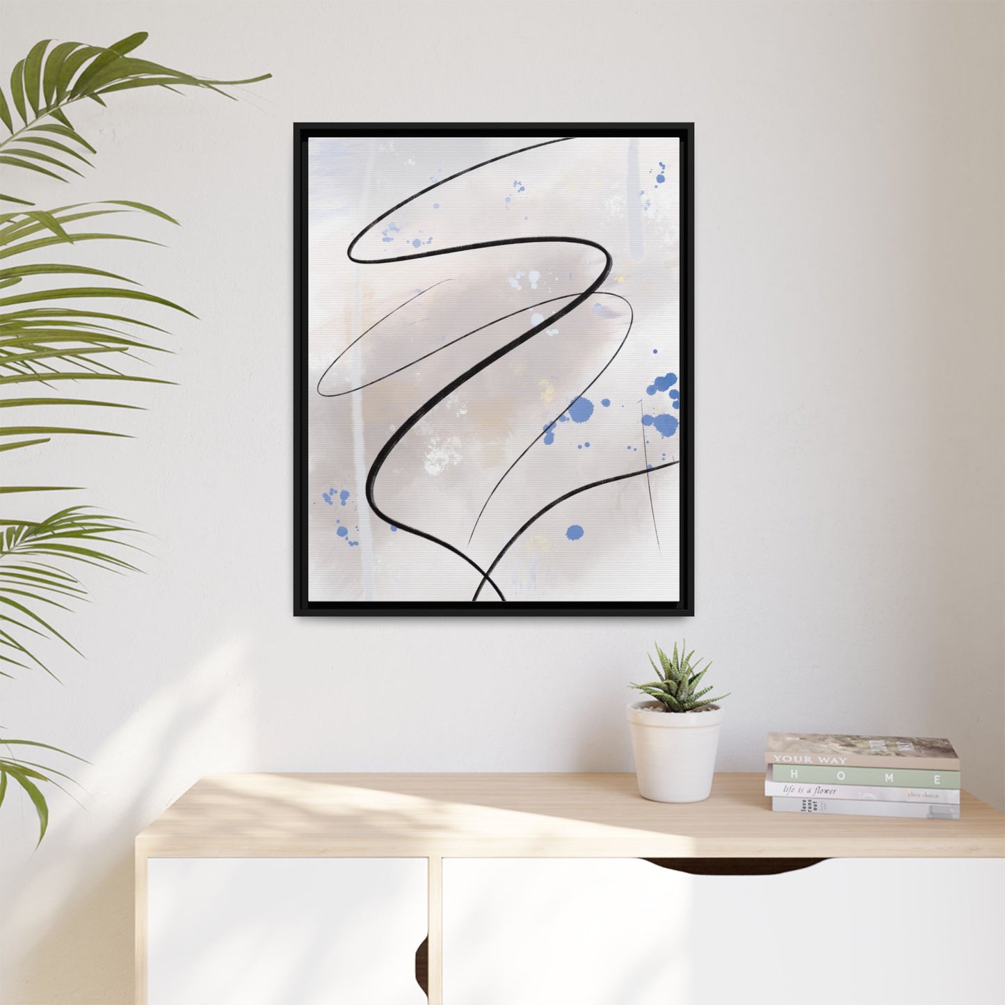 Framed Abstract Canvas Art - Modern Multi-Color Wall Decor