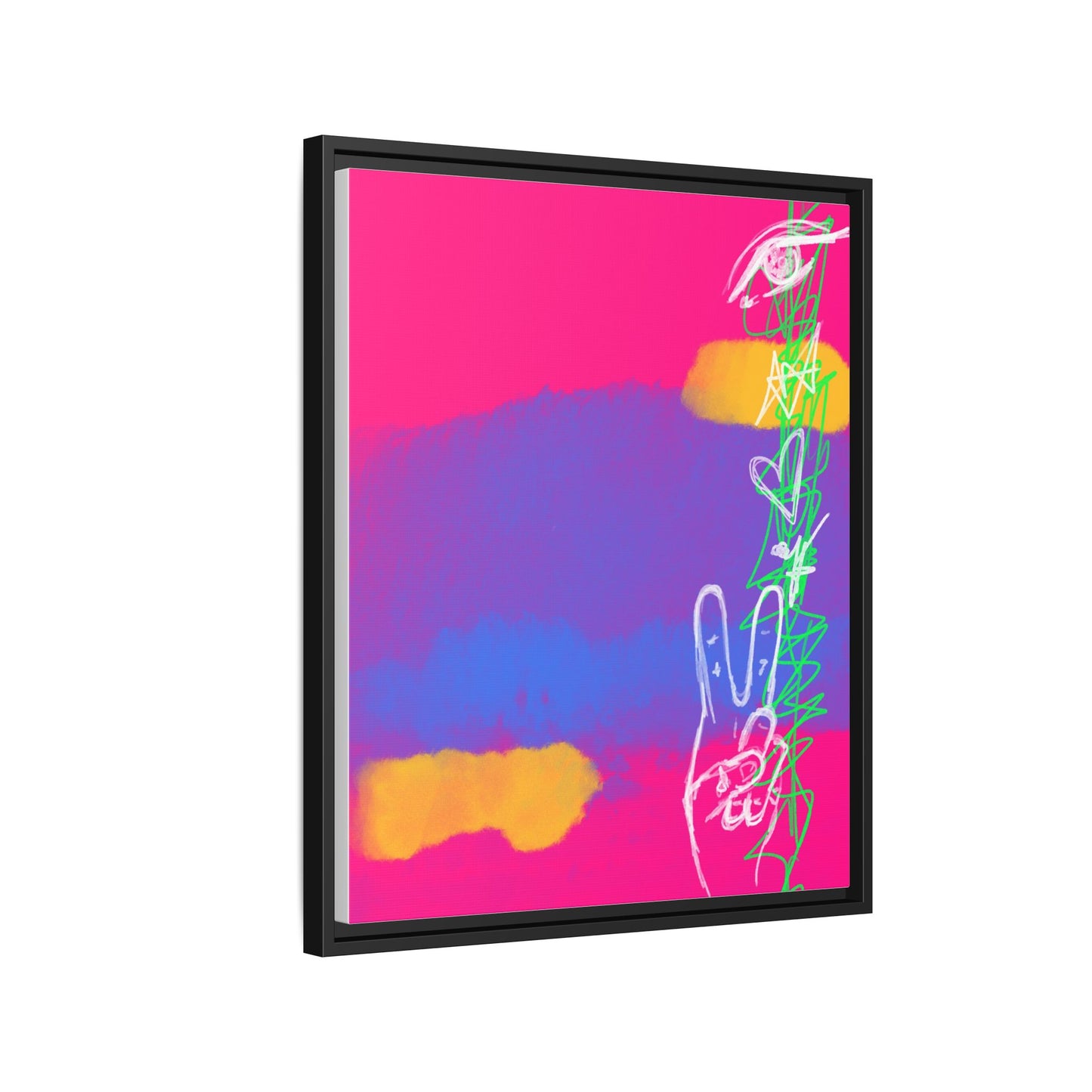 Colorful Peace Symbol Framed Canvas Art