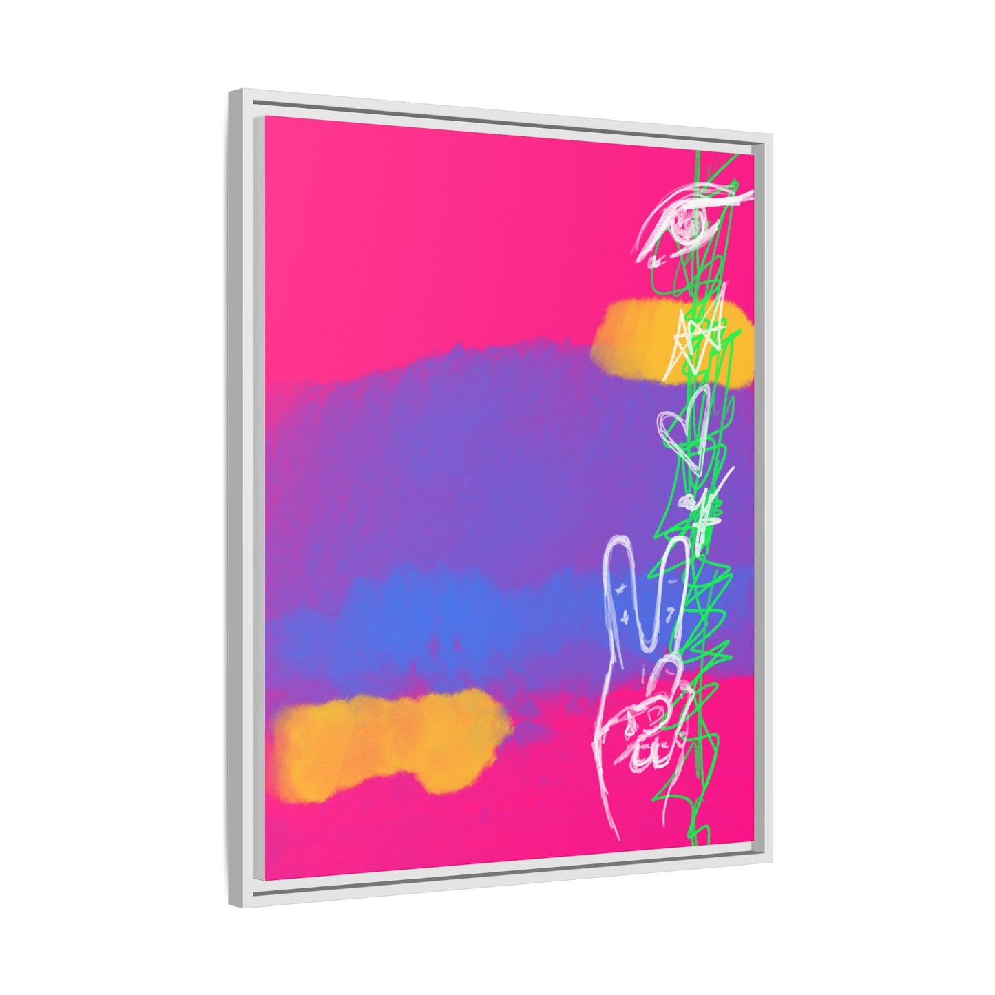 Colorful Peace Symbol Framed Canvas Art