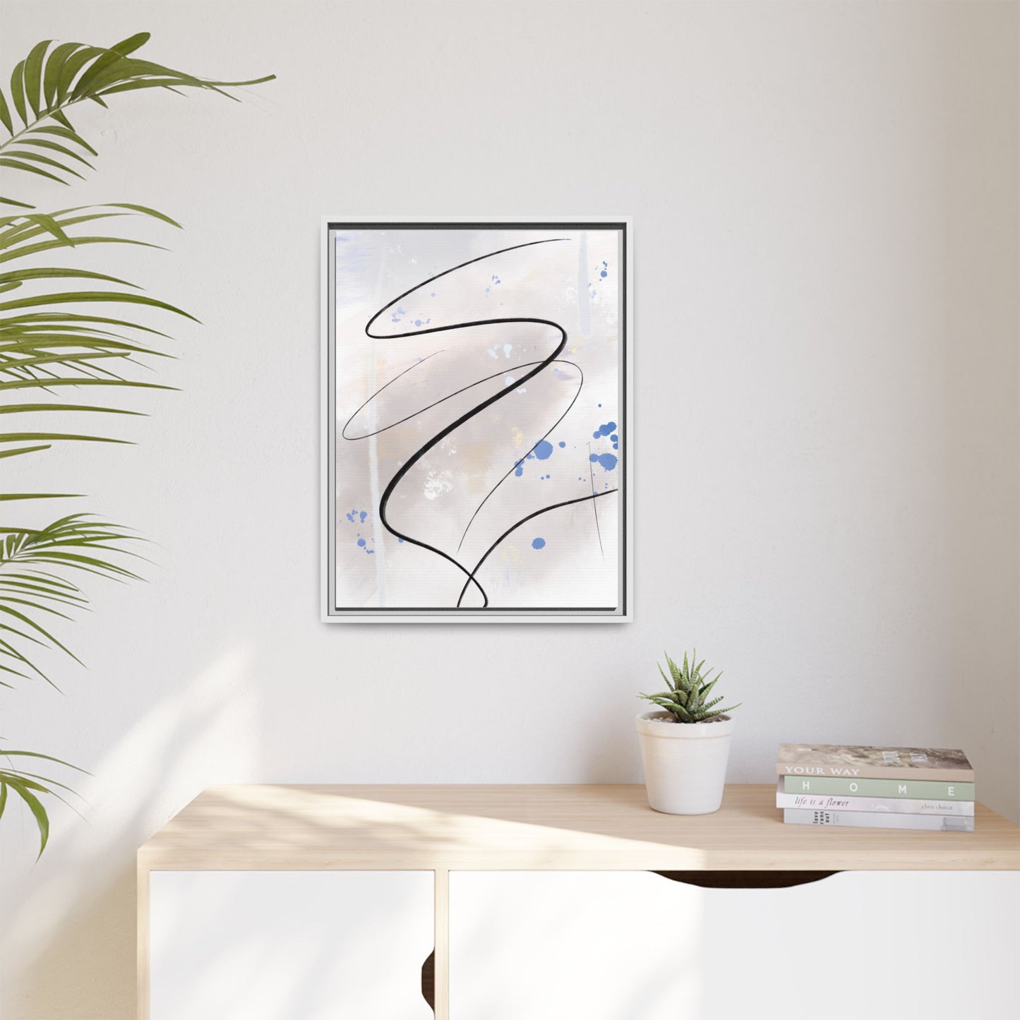 Framed Abstract Canvas Art - Modern Multi-Color Wall Decor