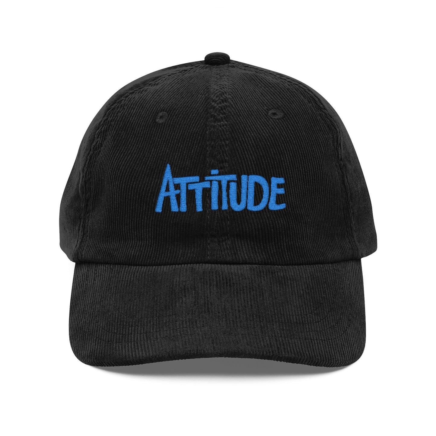 Vintage Corduroy Cap with 'Attitude' Embroidery