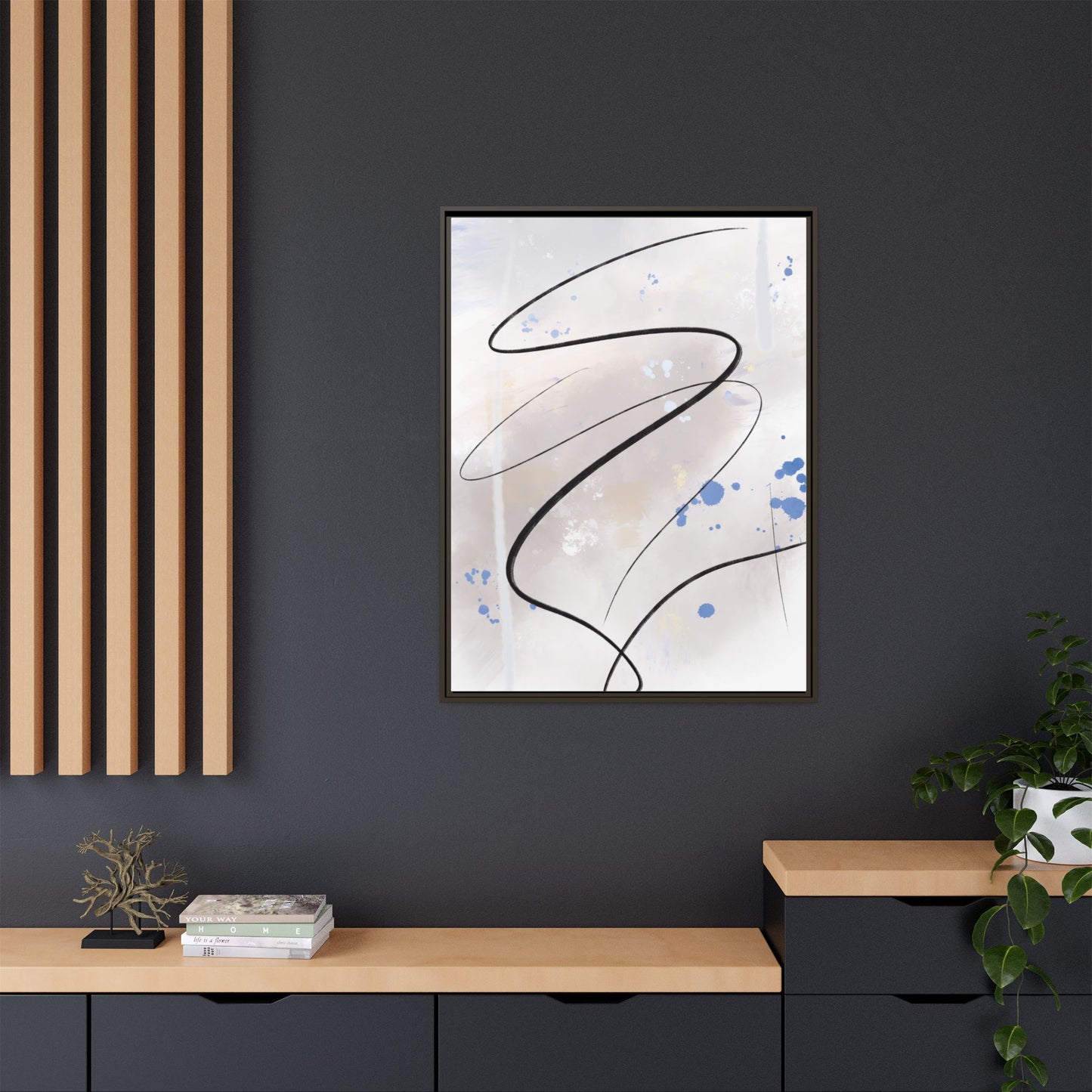 Framed Abstract Canvas Art - Modern Multi-Color Wall Decor