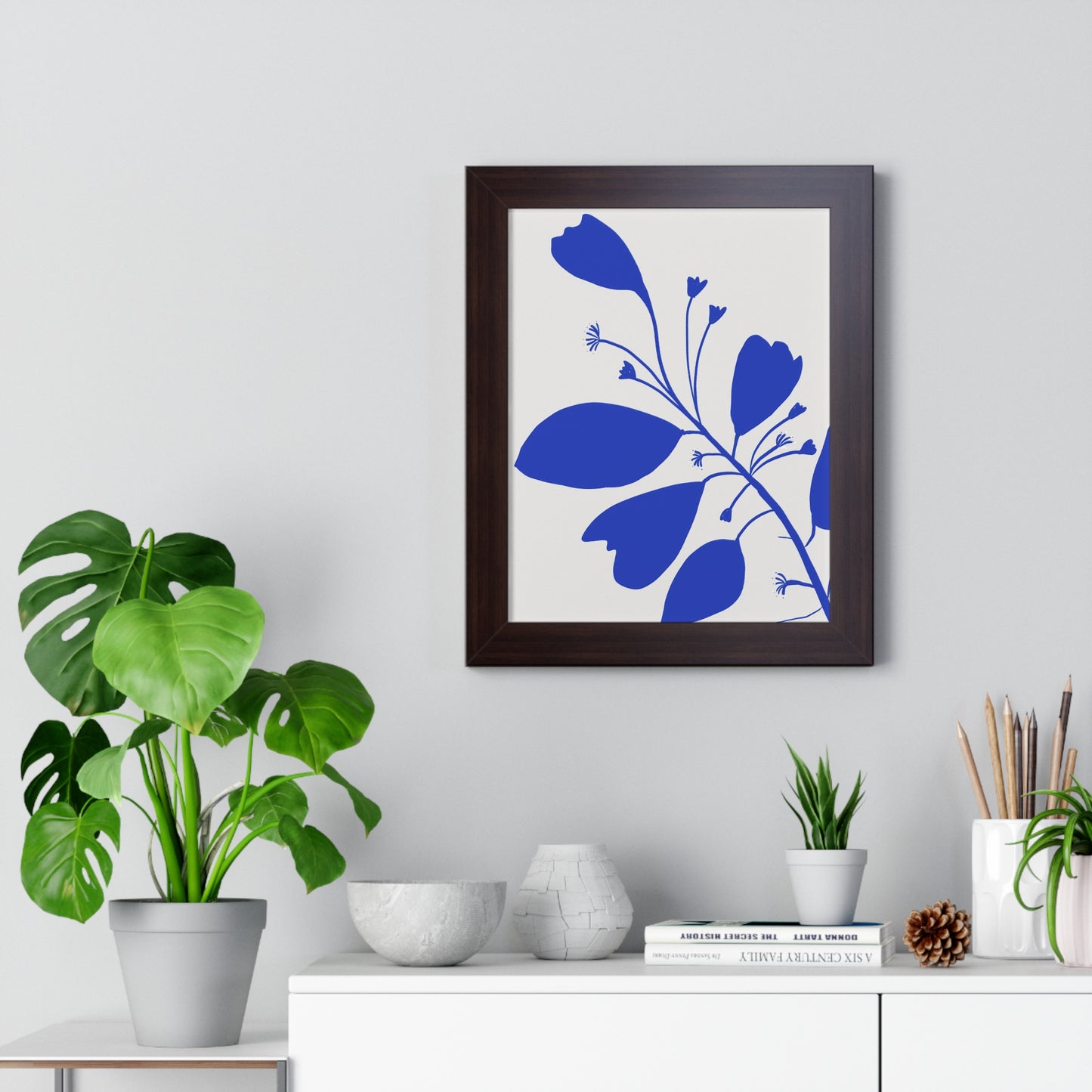 Blue Botanical Framed Poster
