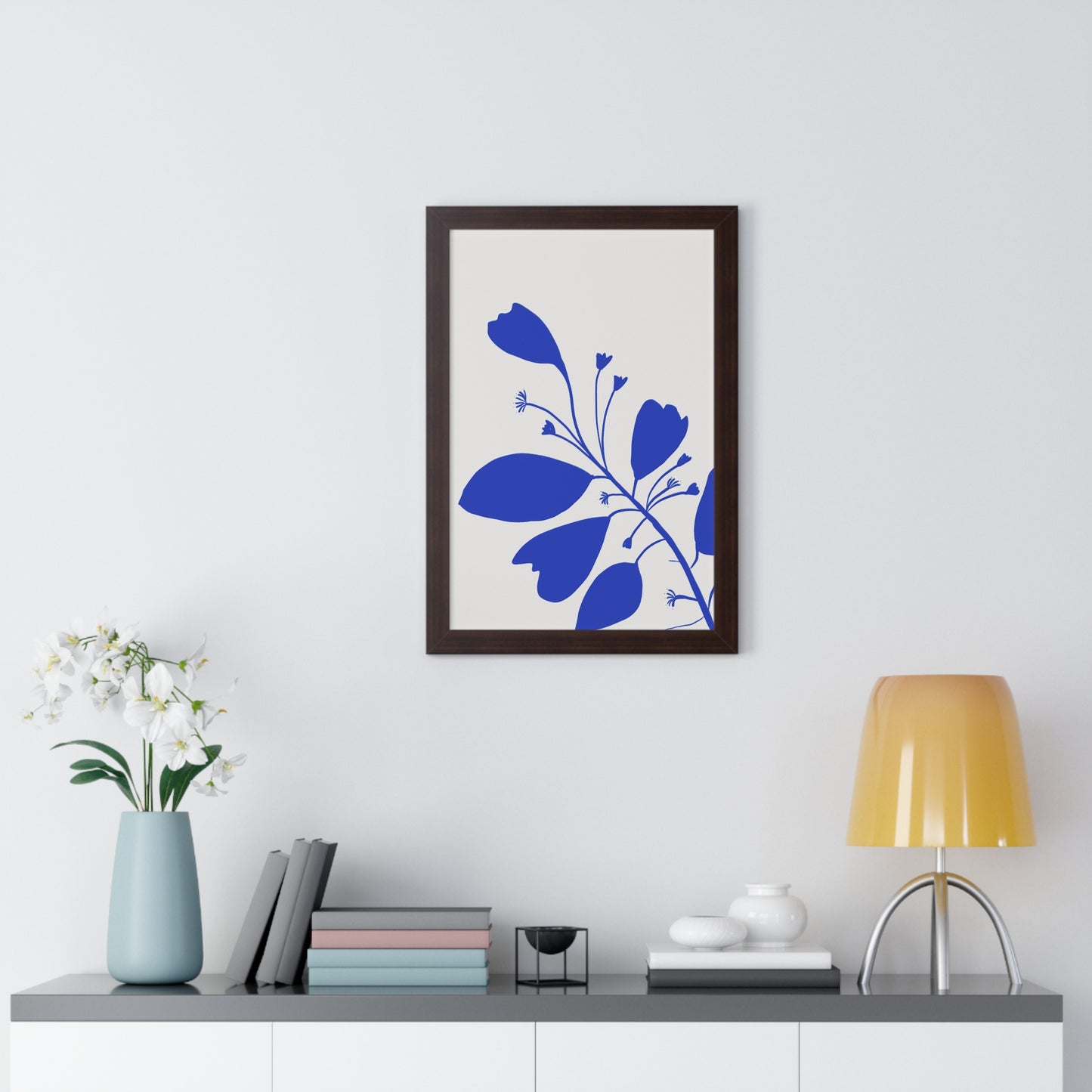 Blue Botanical Framed Poster