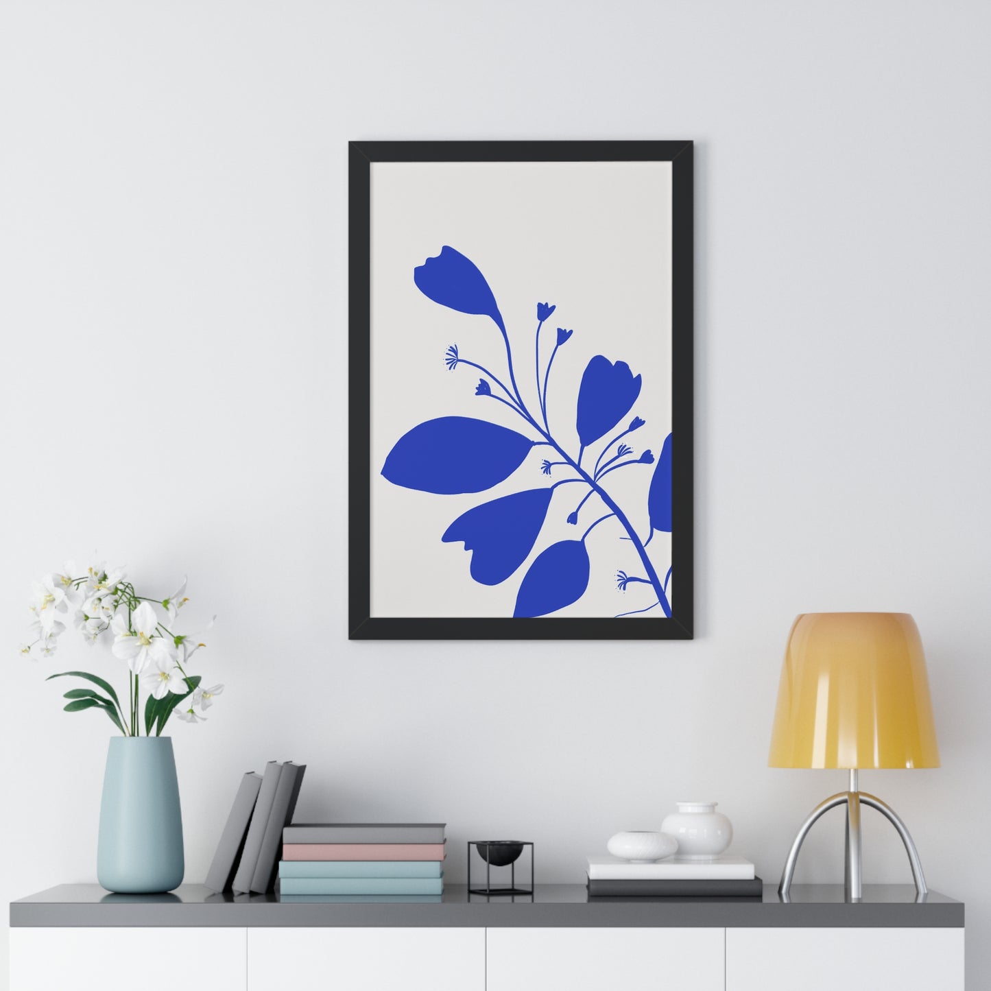 Blue Botanical Framed Poster