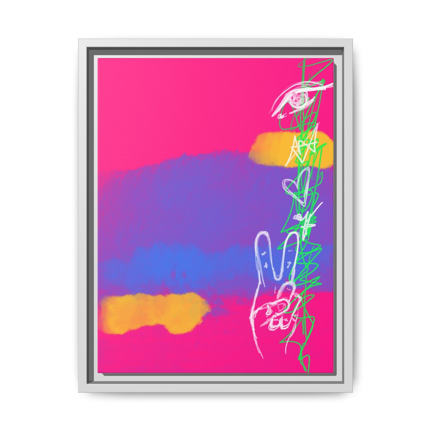 Colorful Peace Symbol Framed Canvas Art
