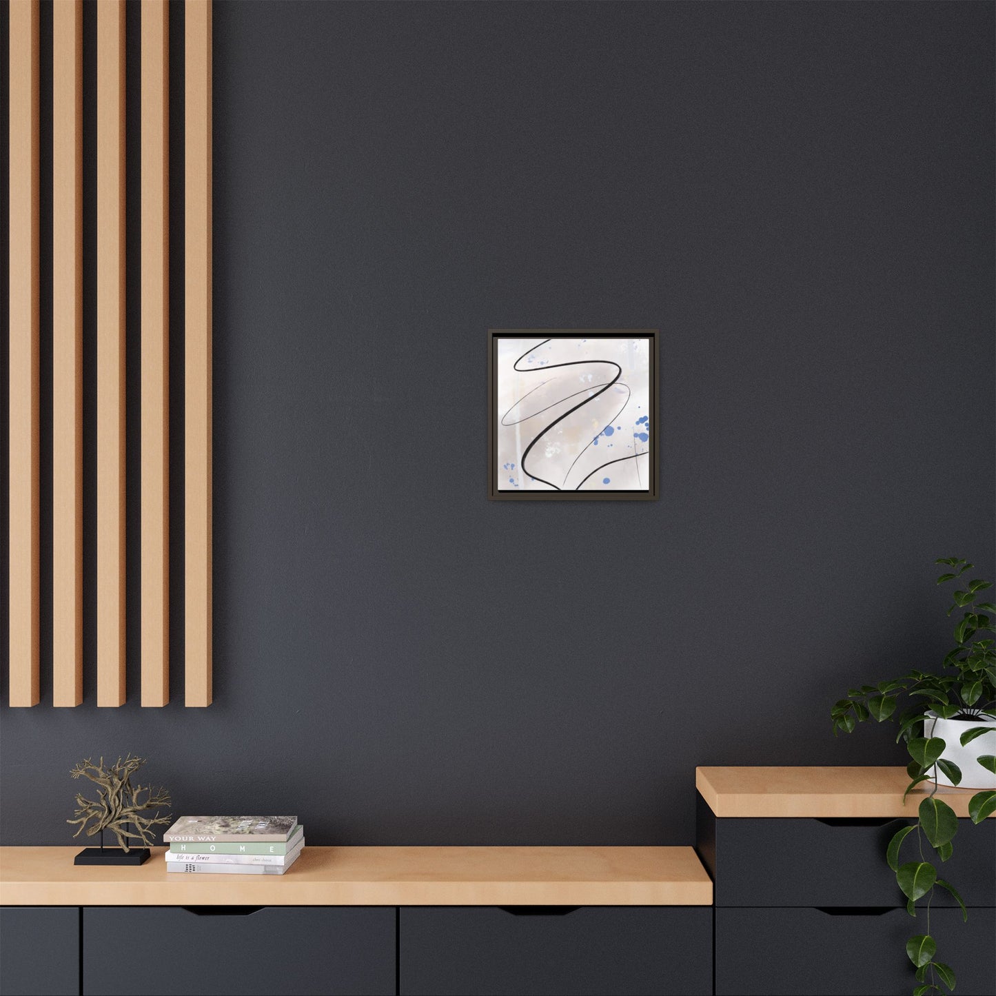Framed Abstract Canvas Art - Modern Multi-Color Wall Decor