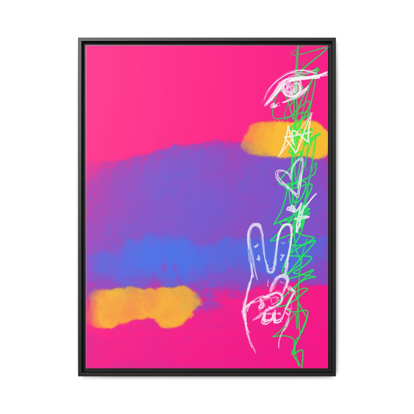 Colorful Peace Symbol Framed Canvas Art