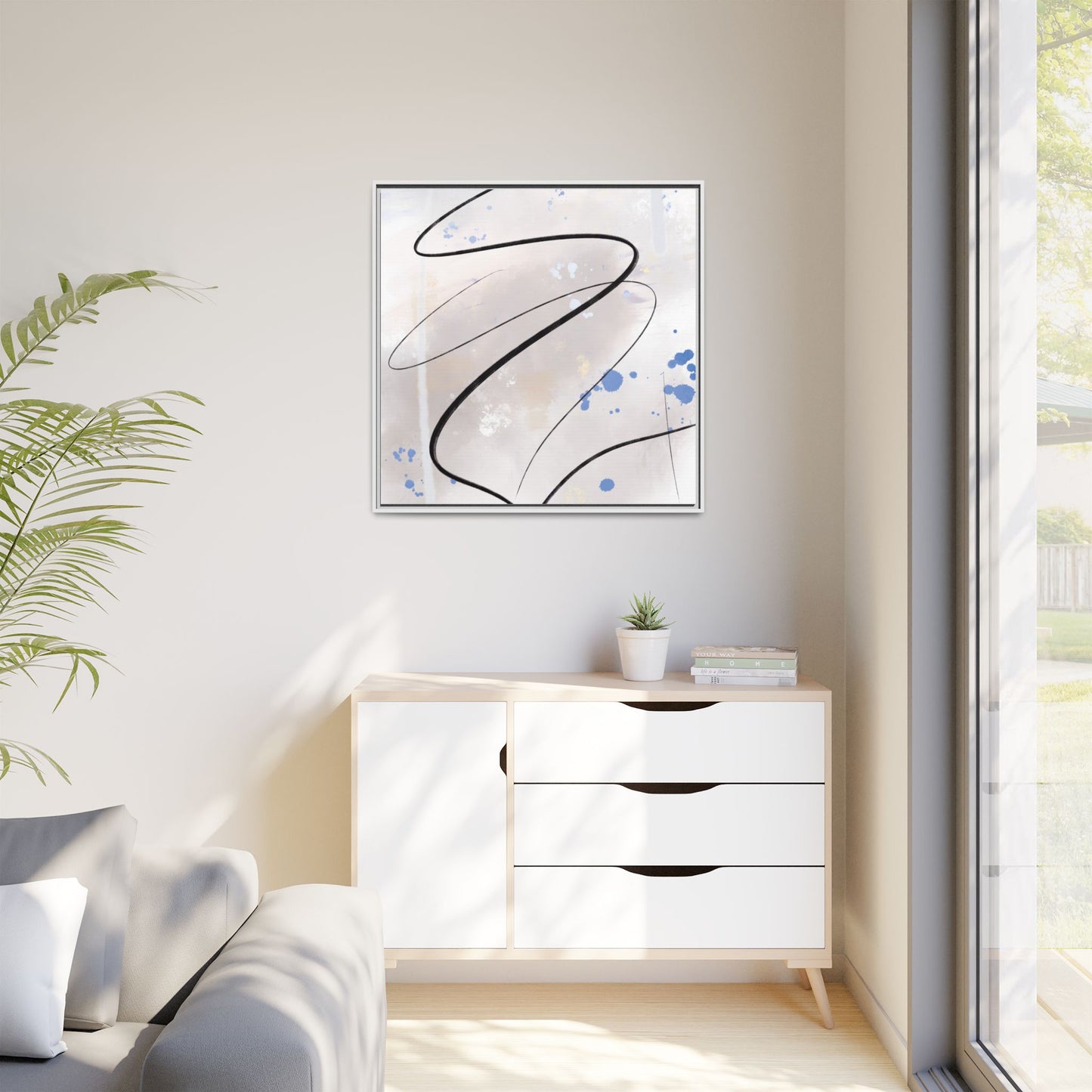 Framed Abstract Canvas Art - Modern Multi-Color Wall Decor