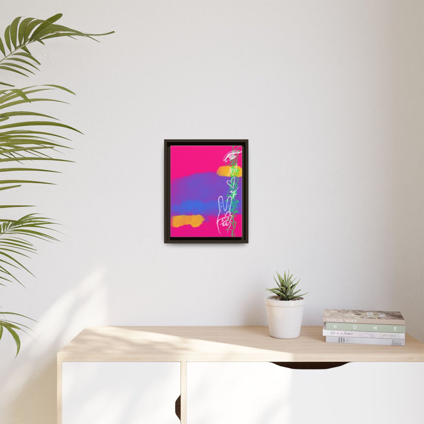 Colorful Peace Symbol Framed Canvas Art