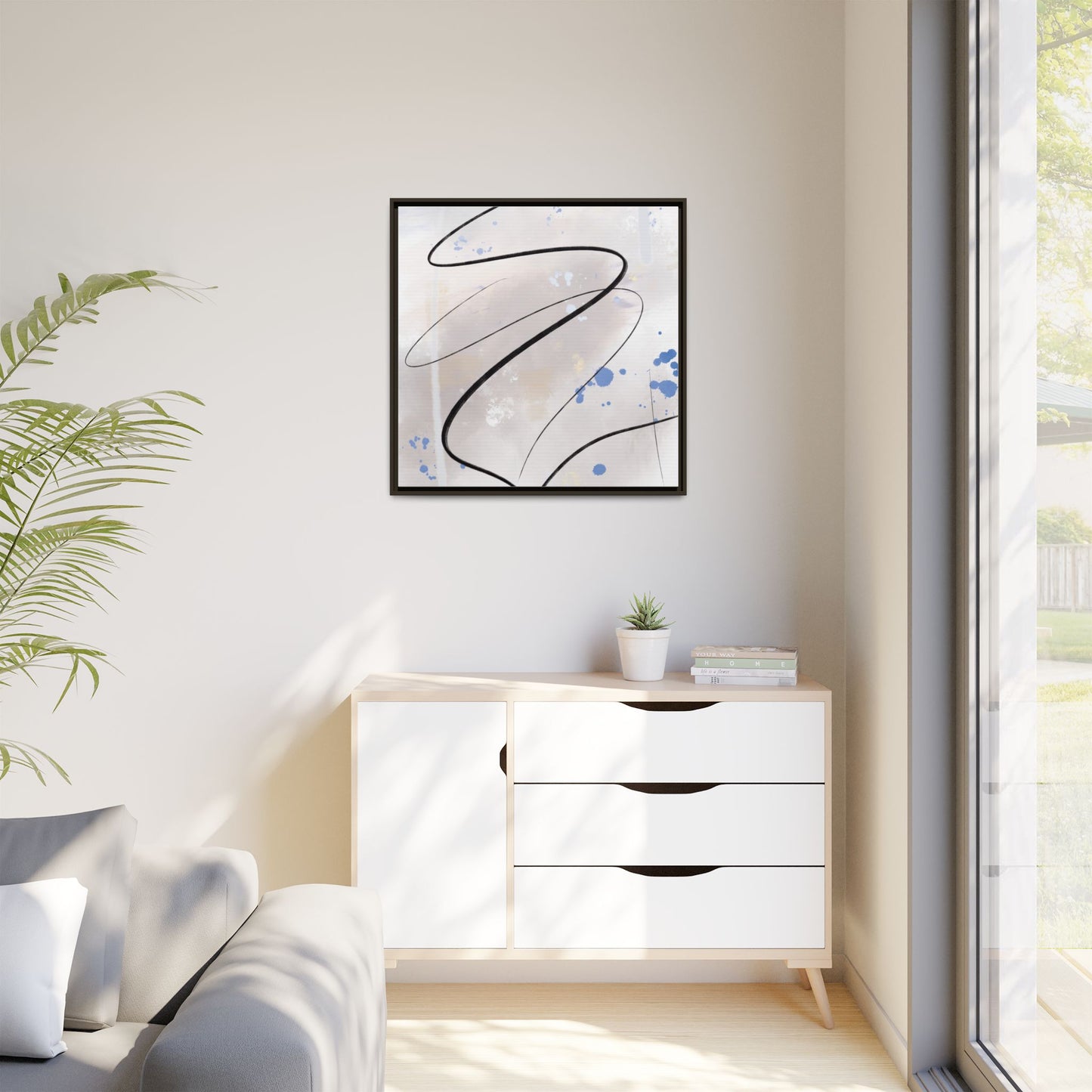 Framed Abstract Canvas Art - Modern Multi-Color Wall Decor