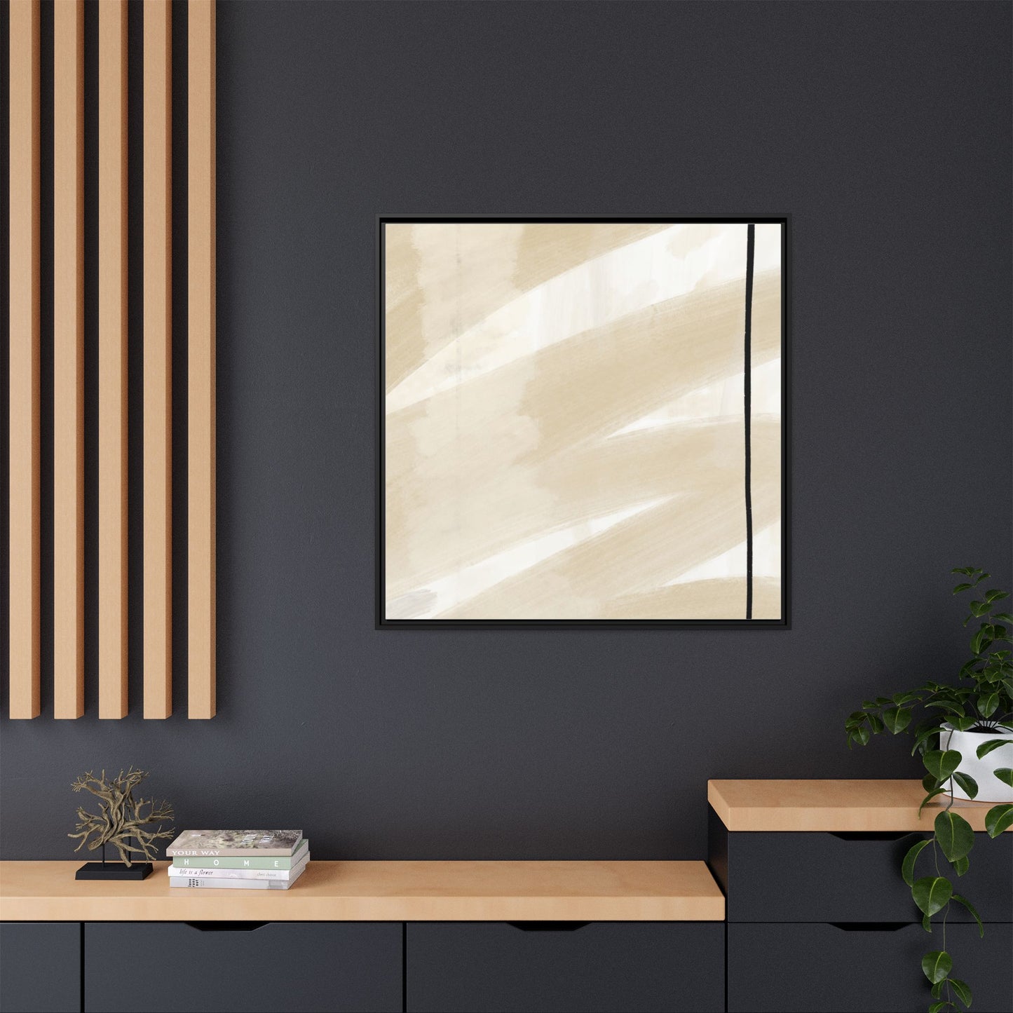 Modern Abstract Framed Canvas Art - Multi-color Wall Decor
