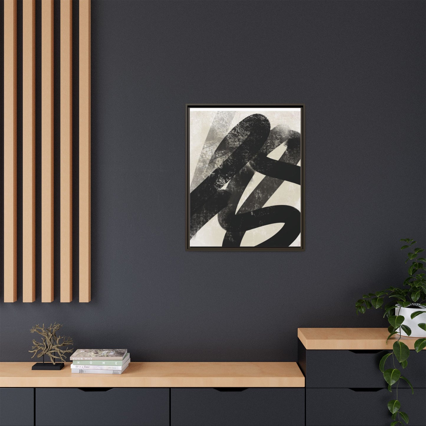 Modern Abstract Framed Canvas Art - Multi-Color Decorative Wall Decor
