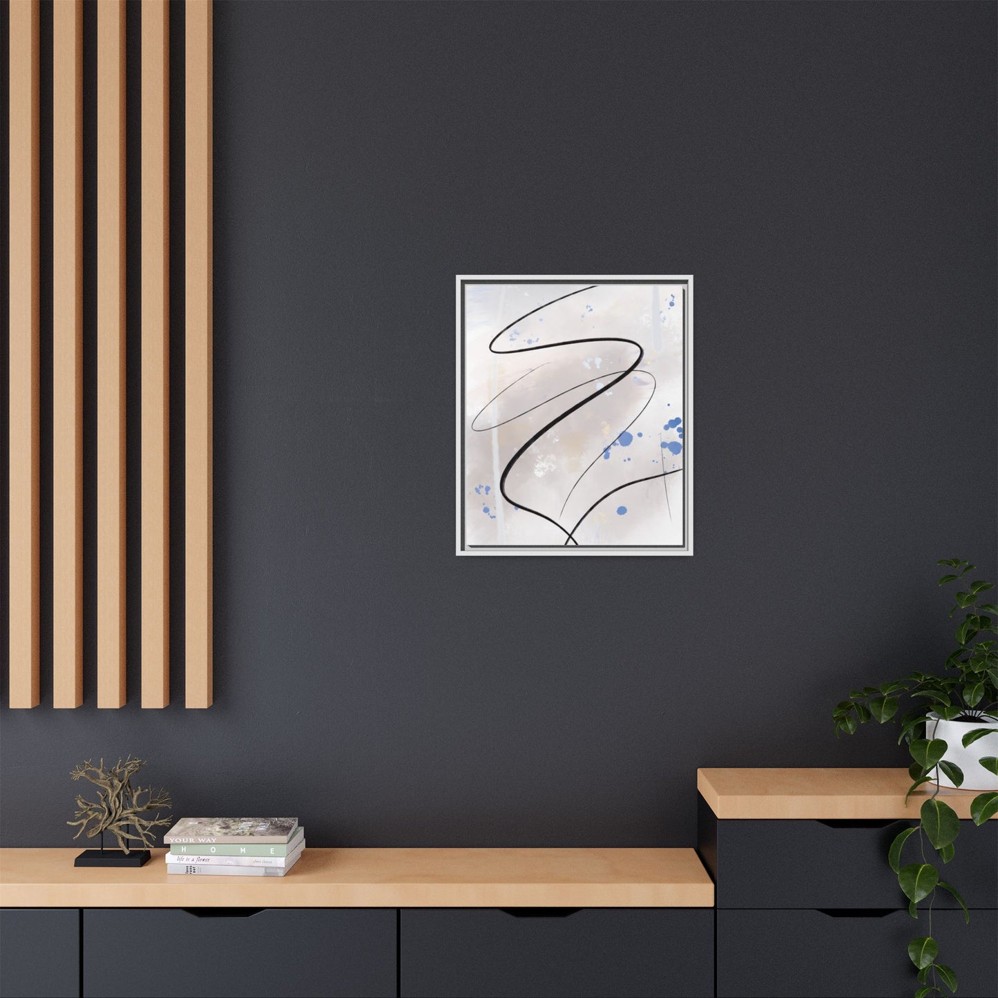 Framed Abstract Canvas Art - Modern Multi-Color Wall Decor