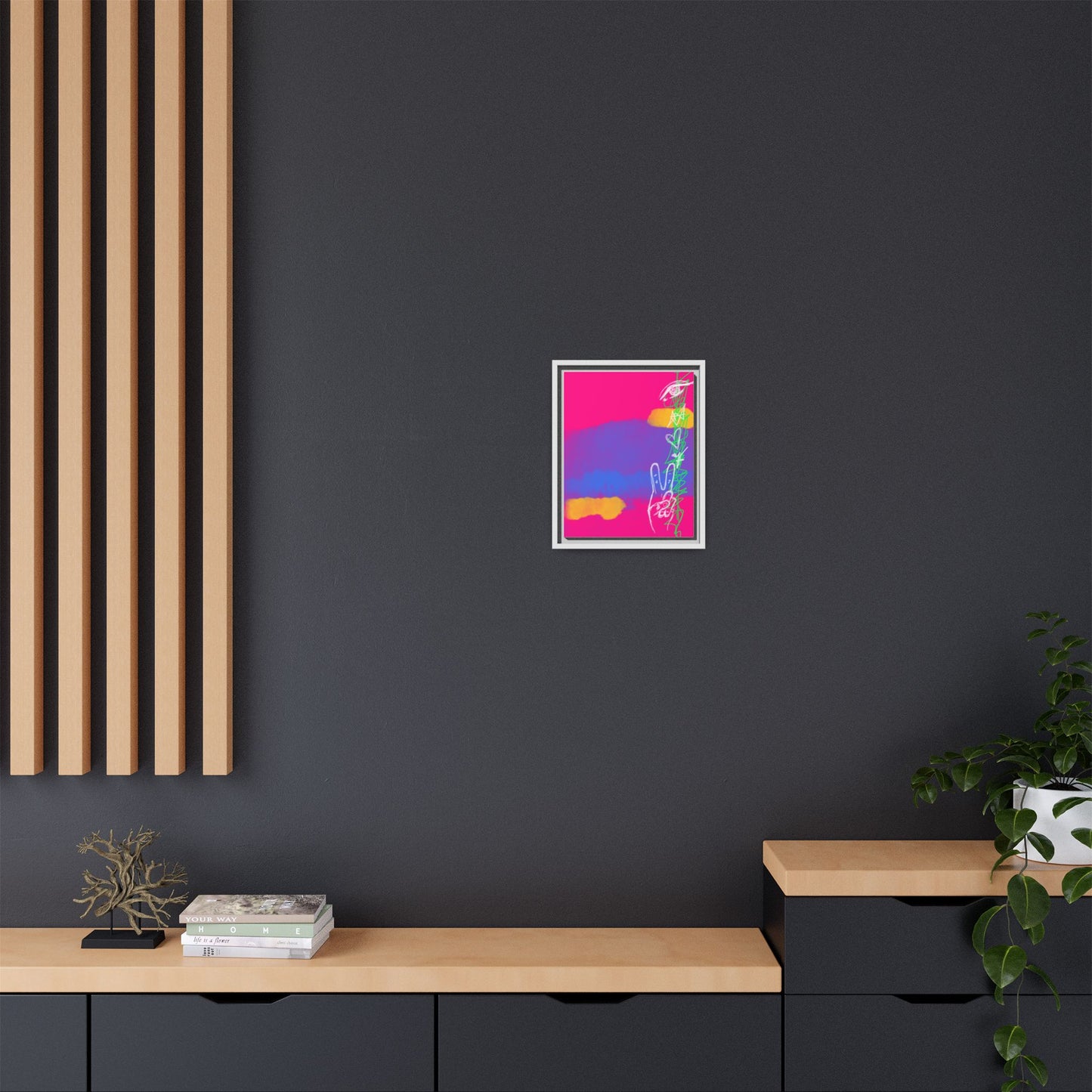 Colorful Peace Symbol Framed Canvas Art