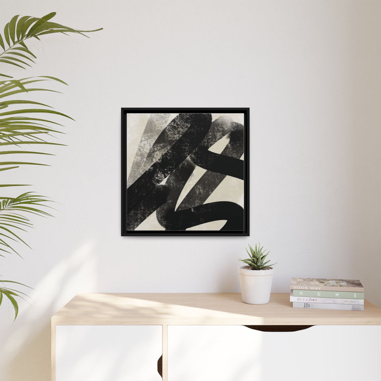 Modern Abstract Framed Canvas Art - Multi-Color Decorative Wall Decor