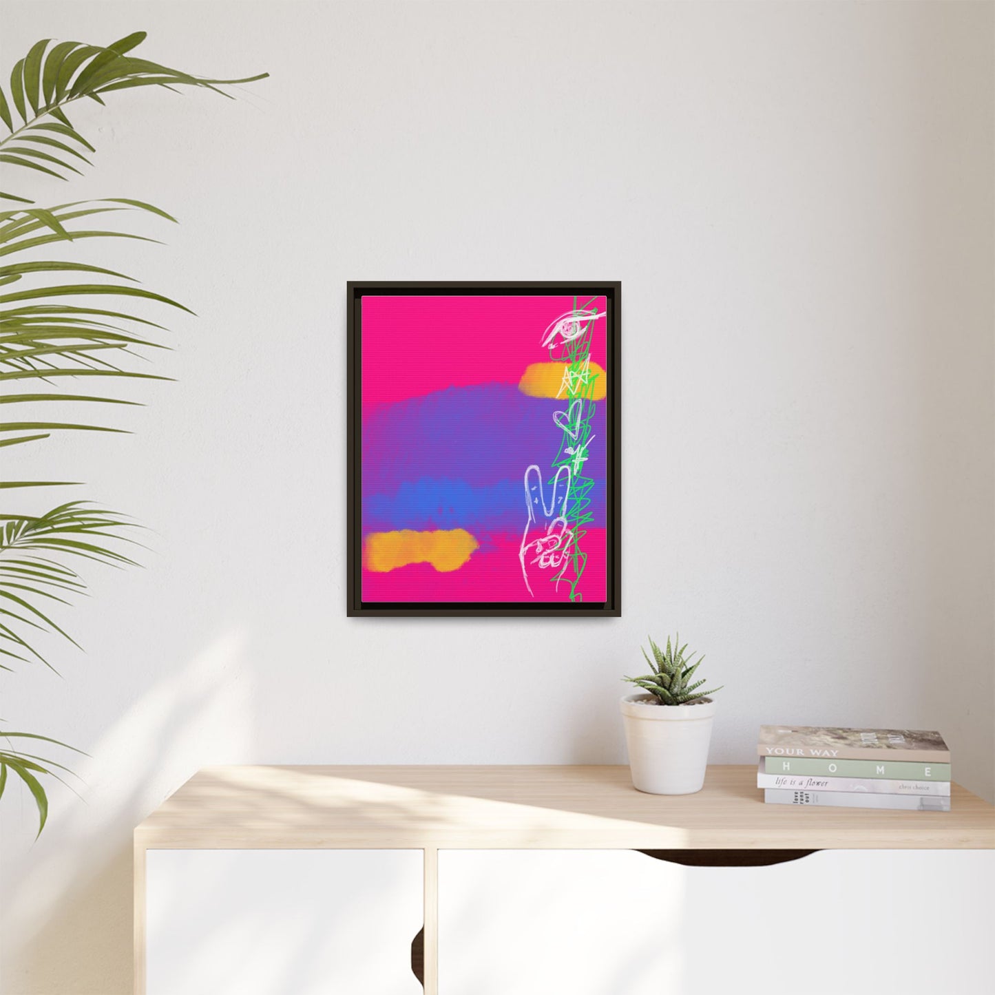 Colorful Peace Symbol Framed Canvas Art