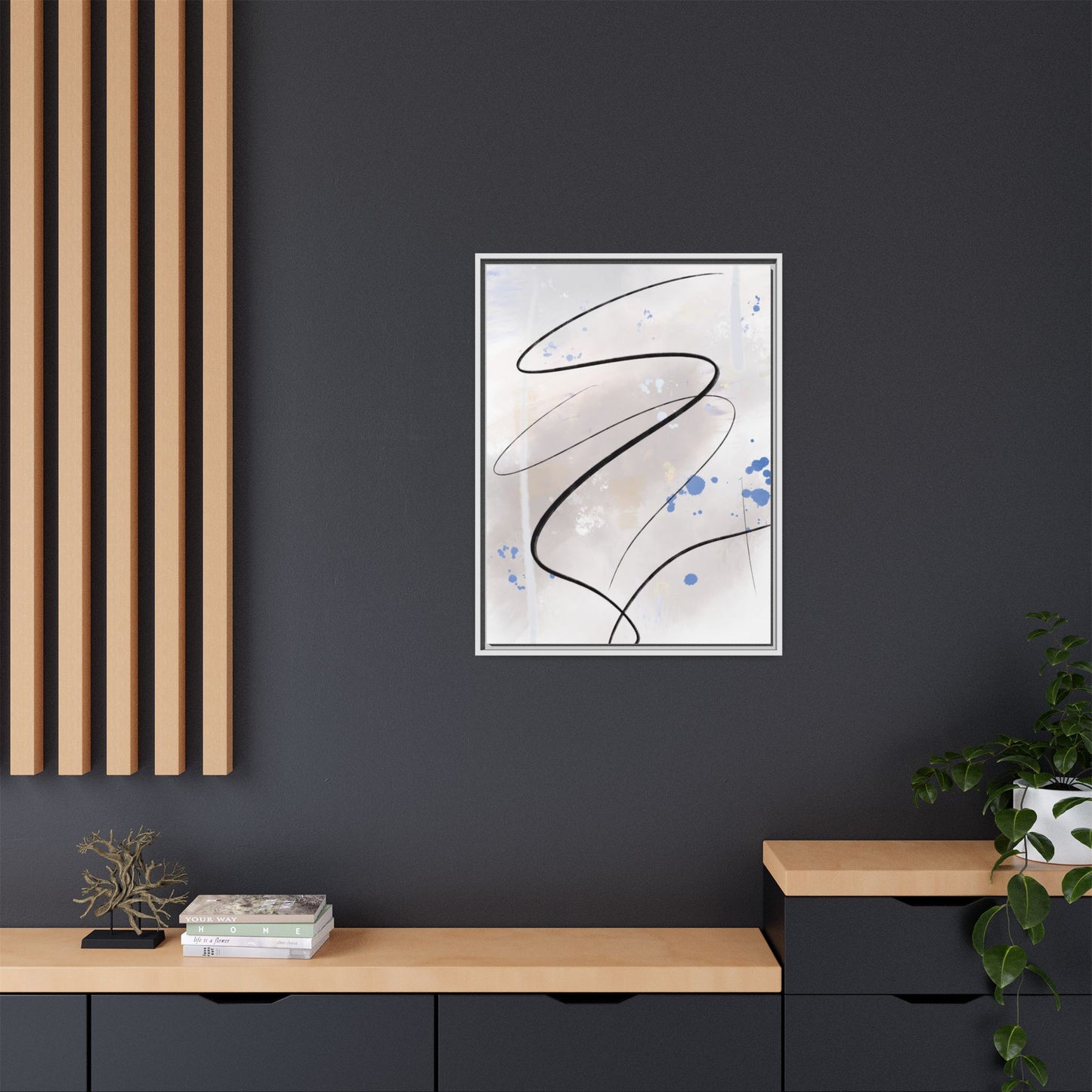 Framed Abstract Canvas Art - Modern Multi-Color Wall Decor