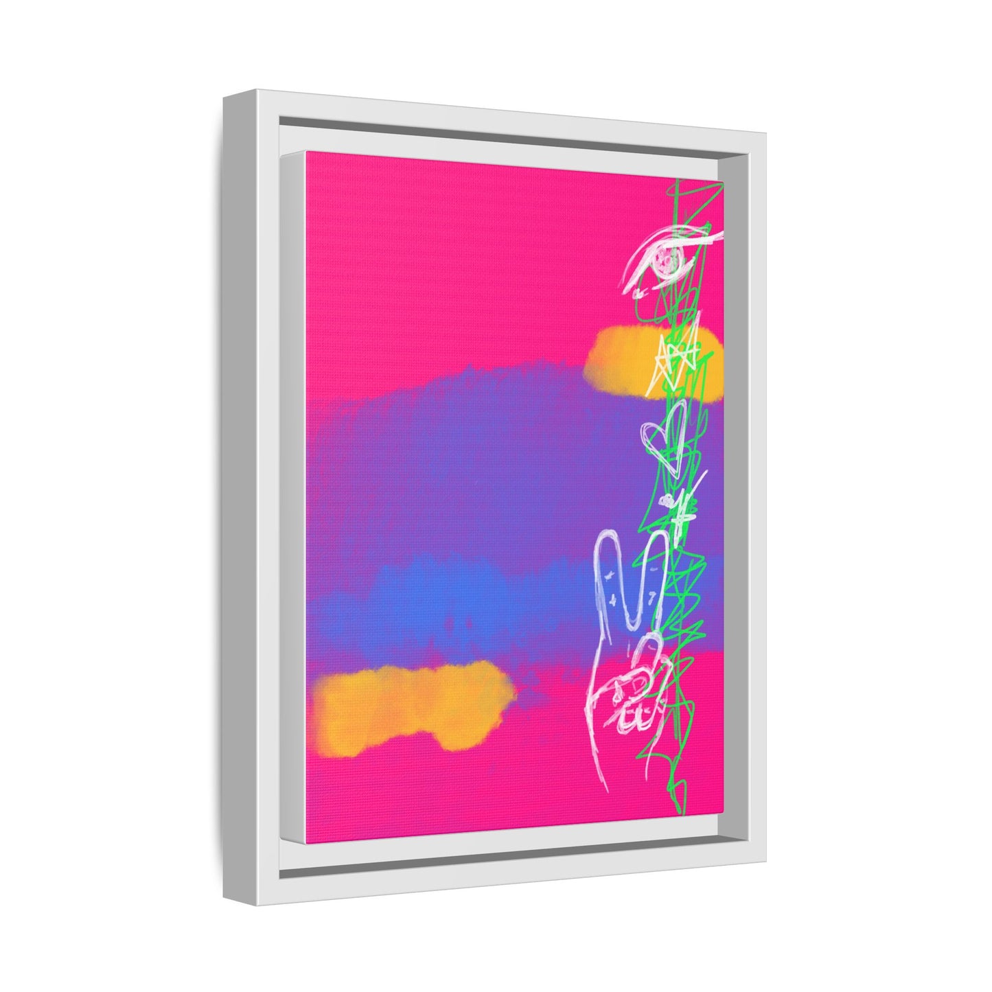 Colorful Peace Symbol Framed Canvas Art