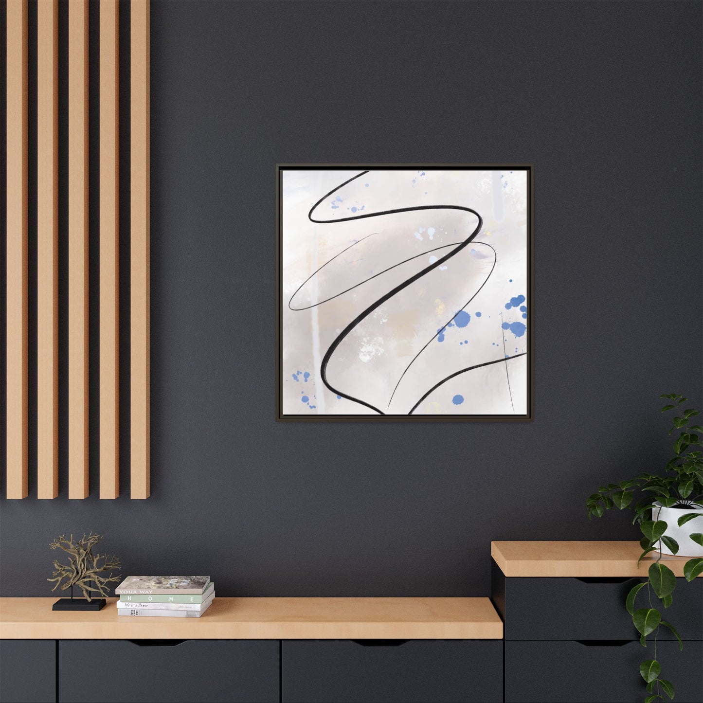 Framed Abstract Canvas Art - Modern Multi-Color Wall Decor