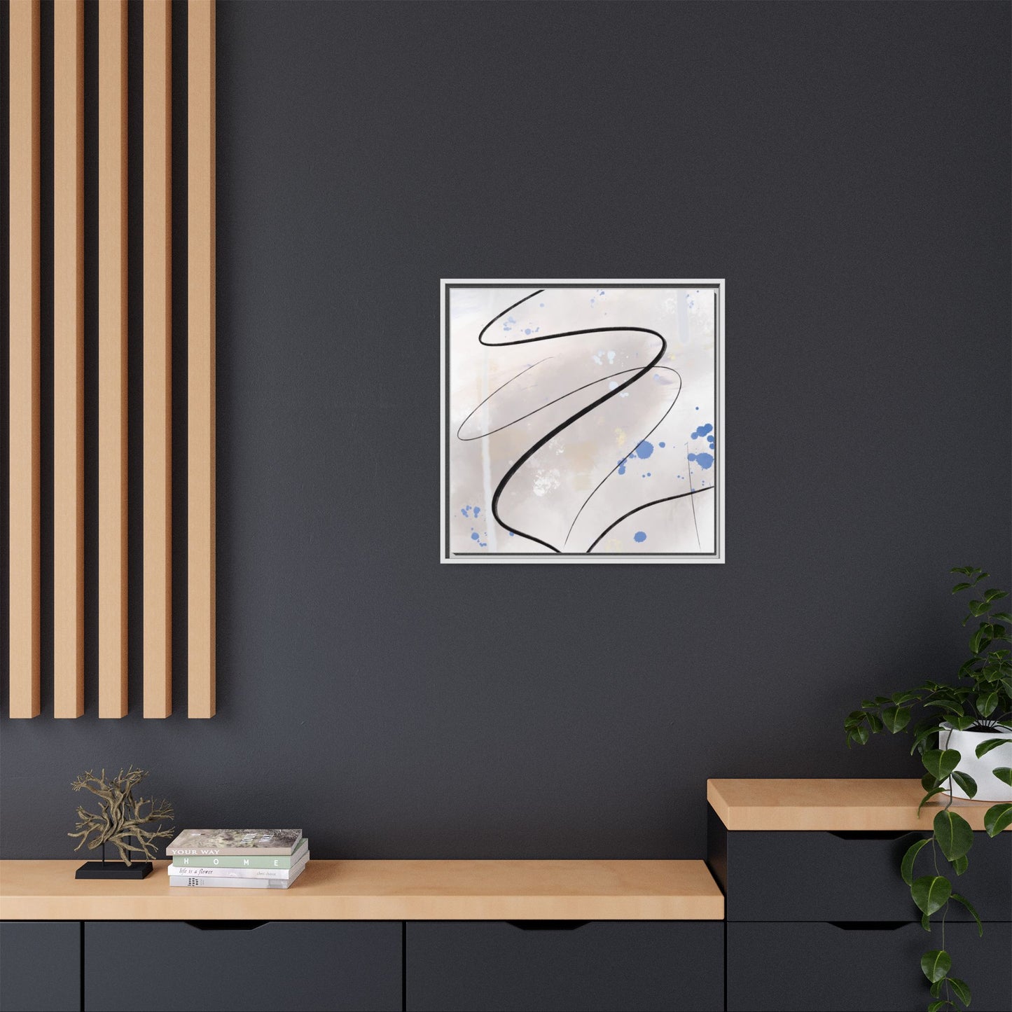 Framed Abstract Canvas Art - Modern Multi-Color Wall Decor