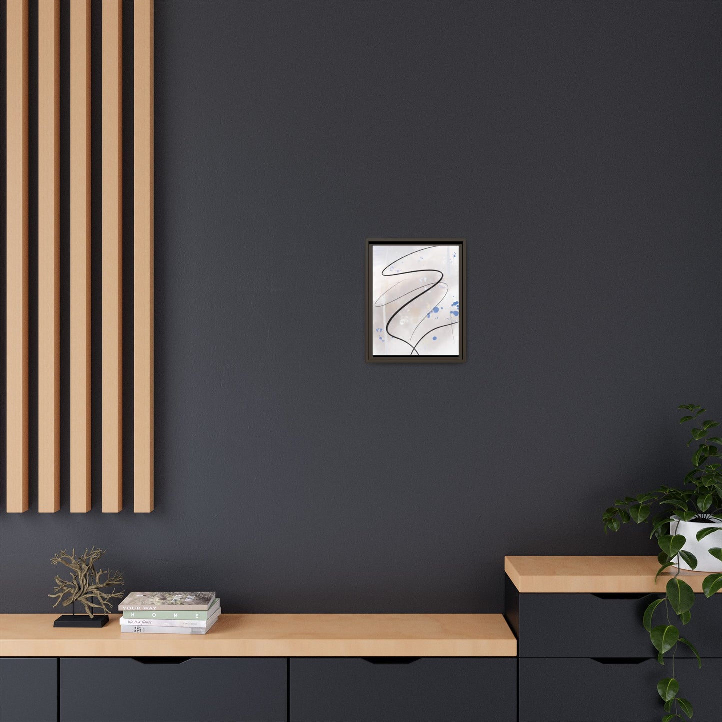 Framed Abstract Canvas Art - Modern Multi-Color Wall Decor