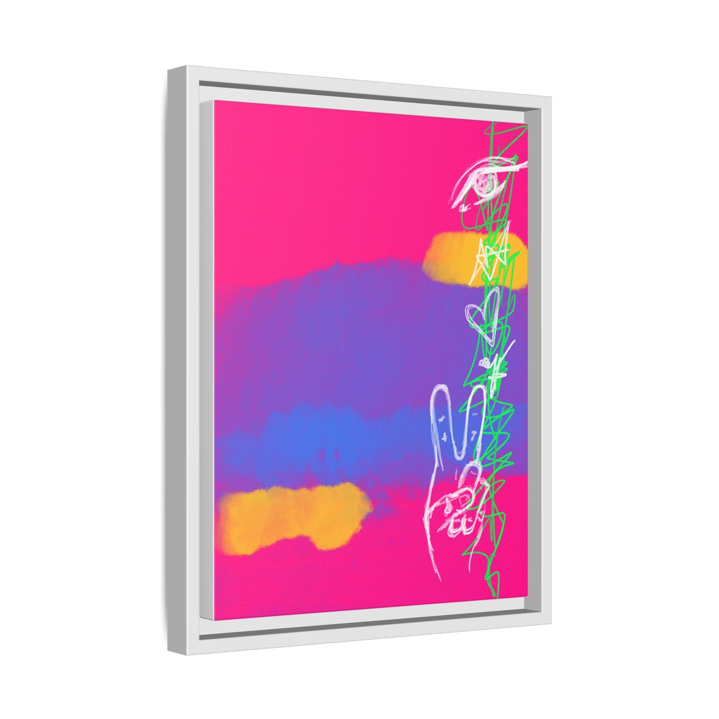 Colorful Peace Symbol Framed Canvas Art