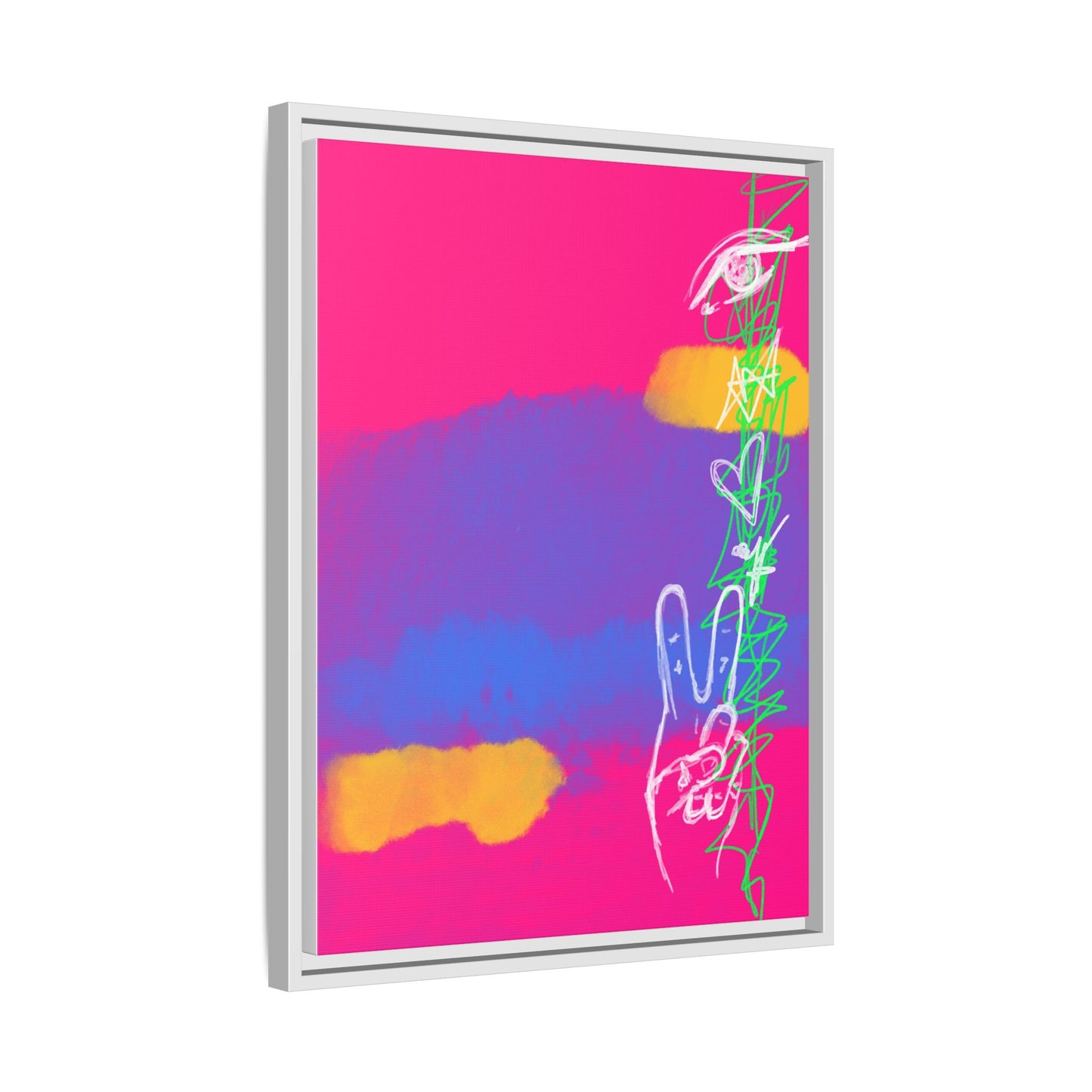 Colorful Peace Symbol Framed Canvas Art
