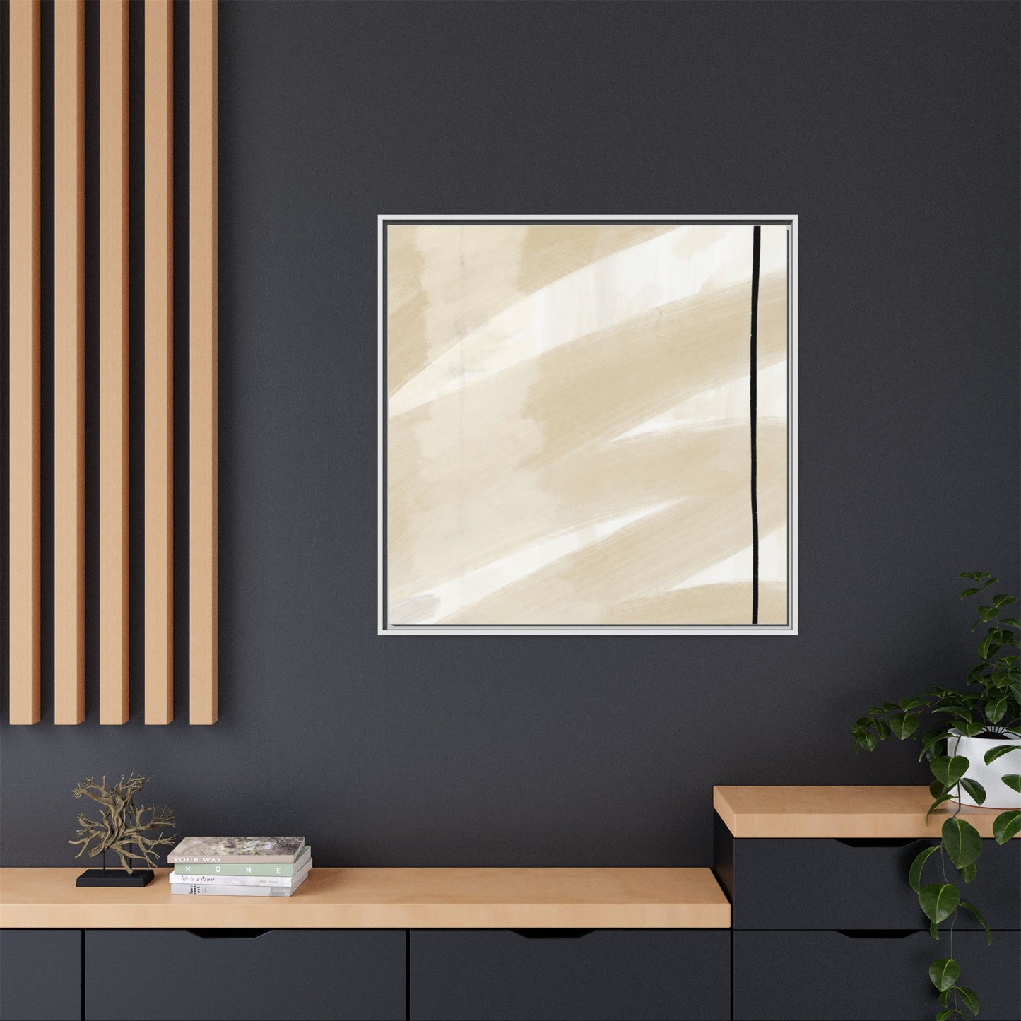 Modern Abstract Framed Canvas Art - Multi-color Wall Decor