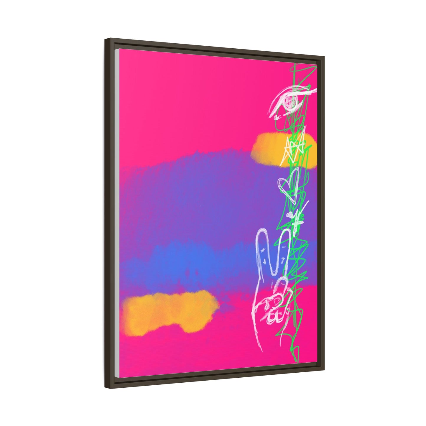 Colorful Peace Symbol Framed Canvas Art