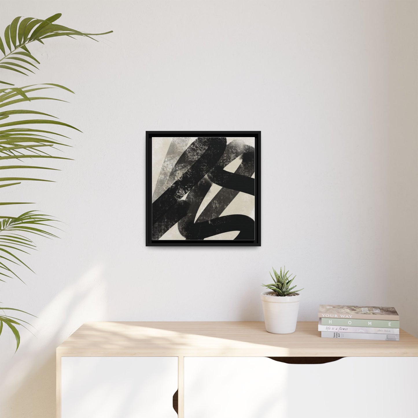Modern Abstract Framed Canvas Art - Multi-Color Decorative Wall Decor