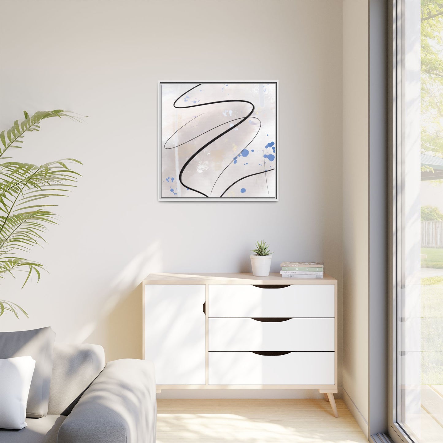 Framed Abstract Canvas Art - Modern Multi-Color Wall Decor