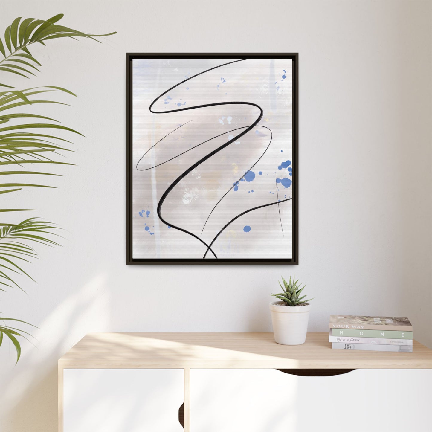 Framed Abstract Canvas Art - Modern Multi-Color Wall Decor