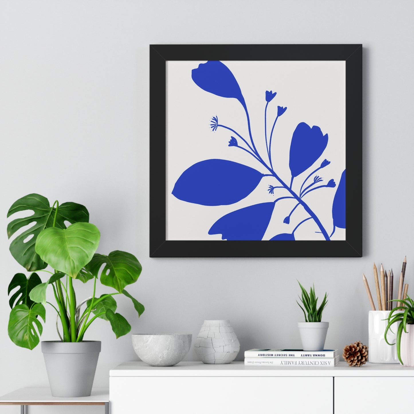 Blue Botanical Framed Poster