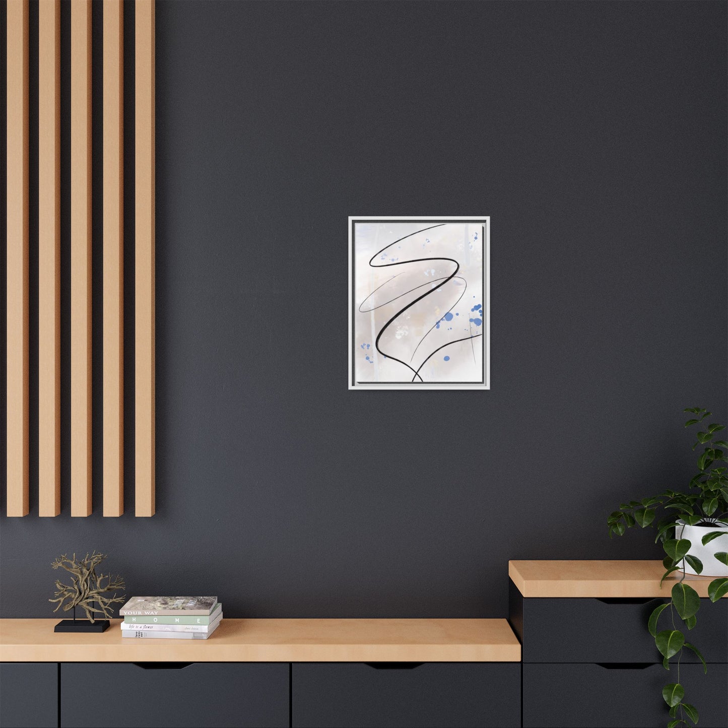 Framed Abstract Canvas Art - Modern Multi-Color Wall Decor