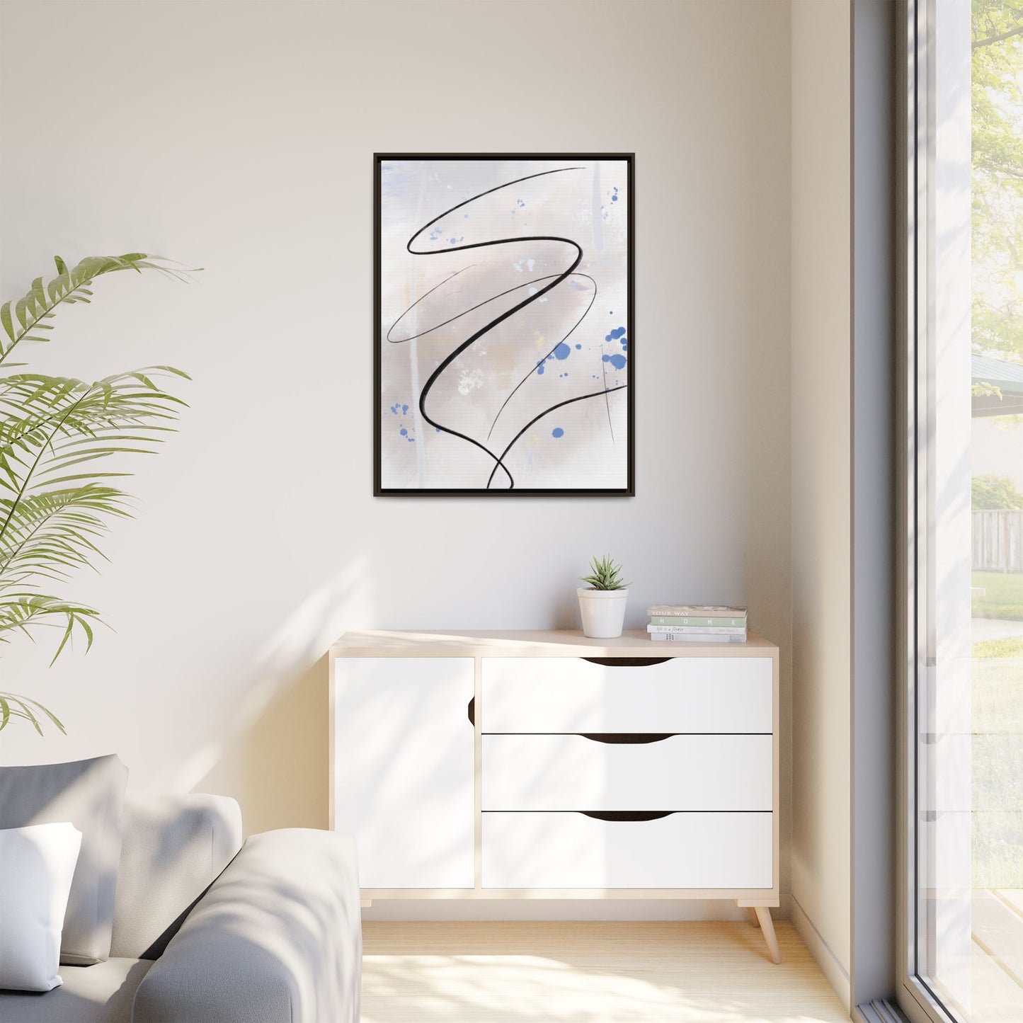 Framed Abstract Canvas Art - Modern Multi-Color Wall Decor