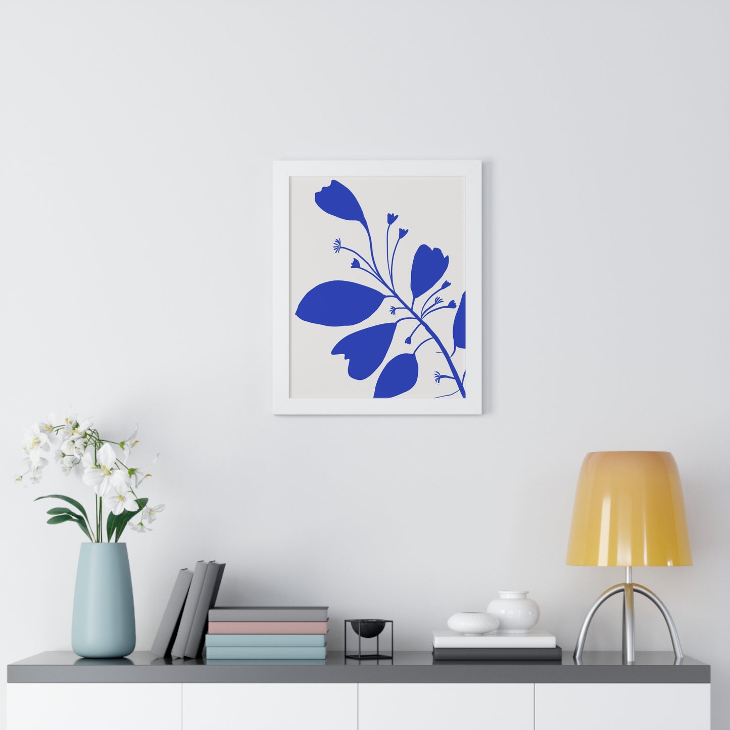 Blue Botanical Framed Poster