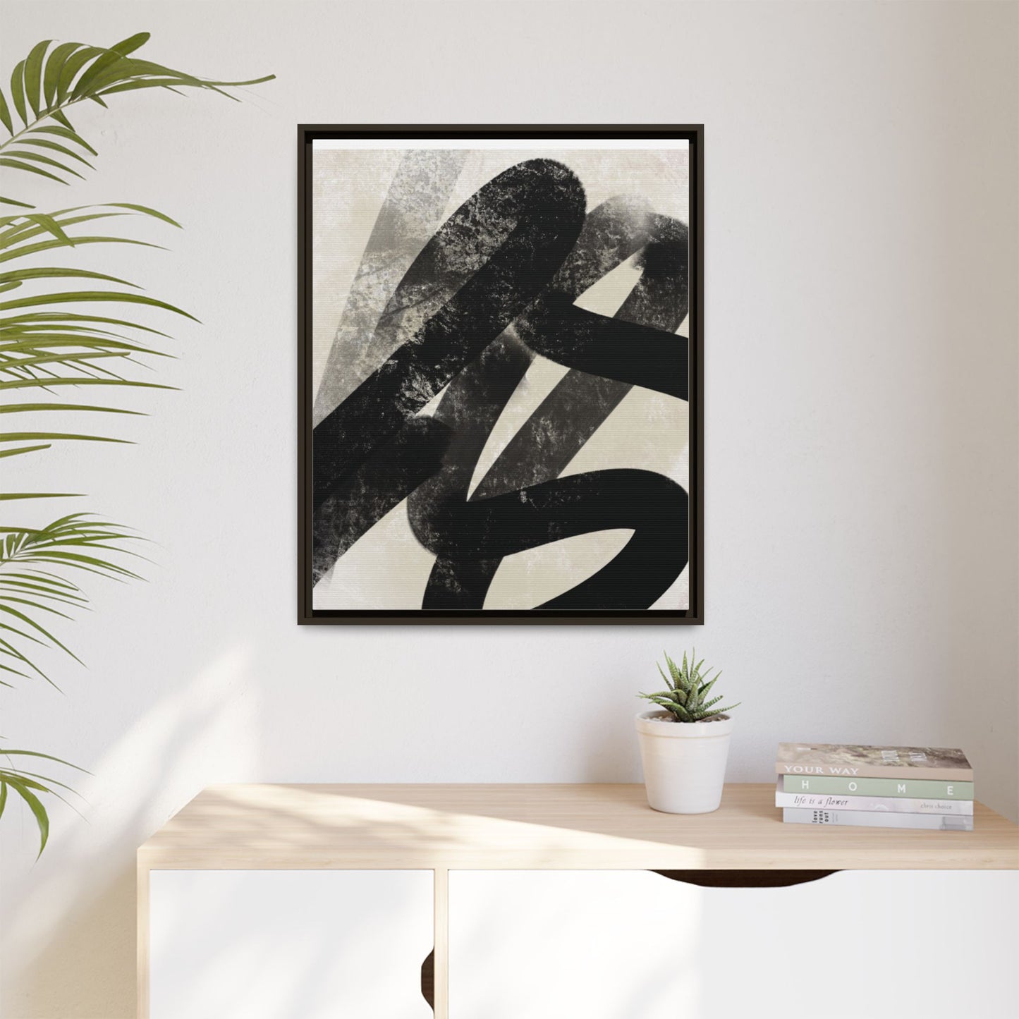 Modern Abstract Framed Canvas Art - Multi-Color Decorative Wall Decor