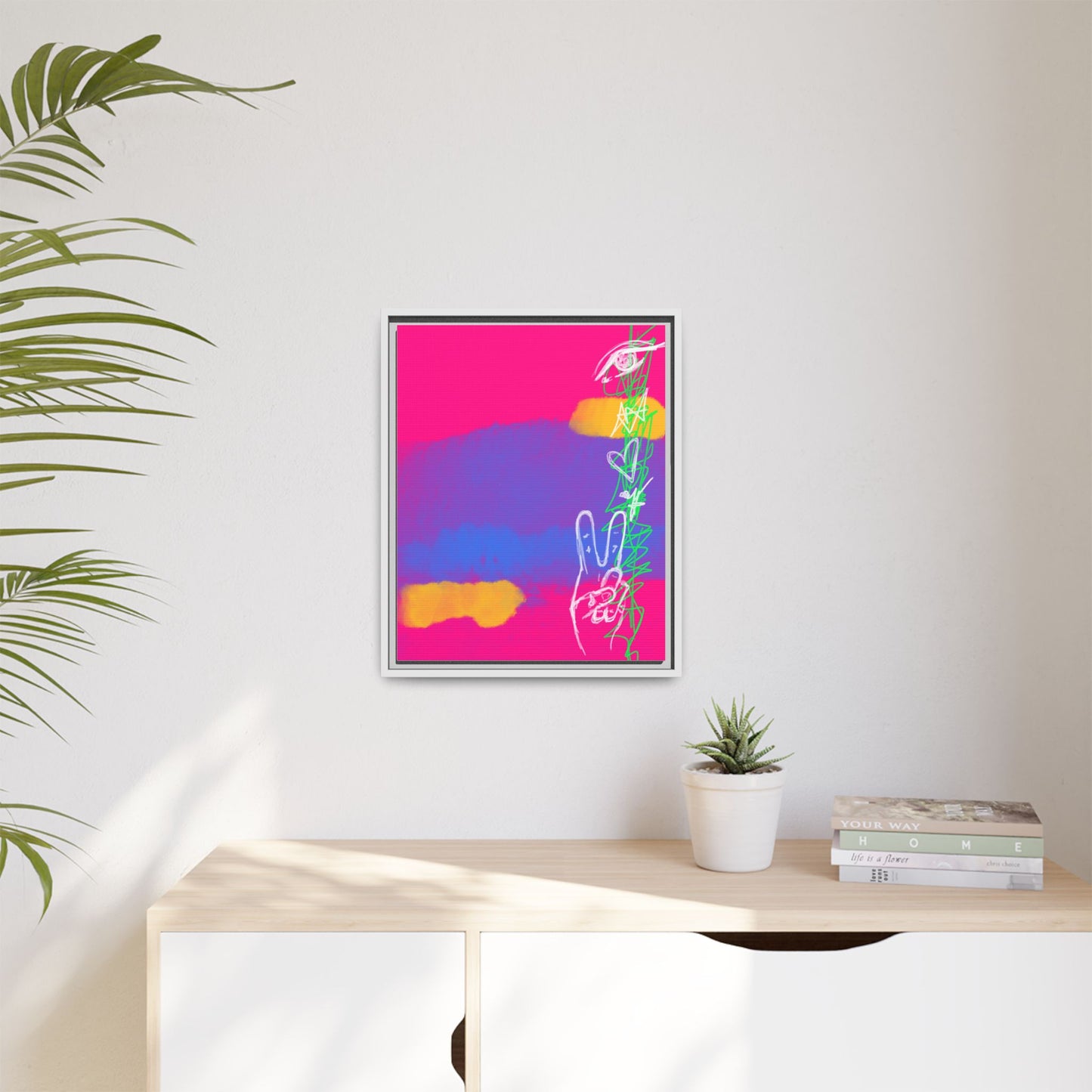 Colorful Peace Symbol Framed Canvas Art