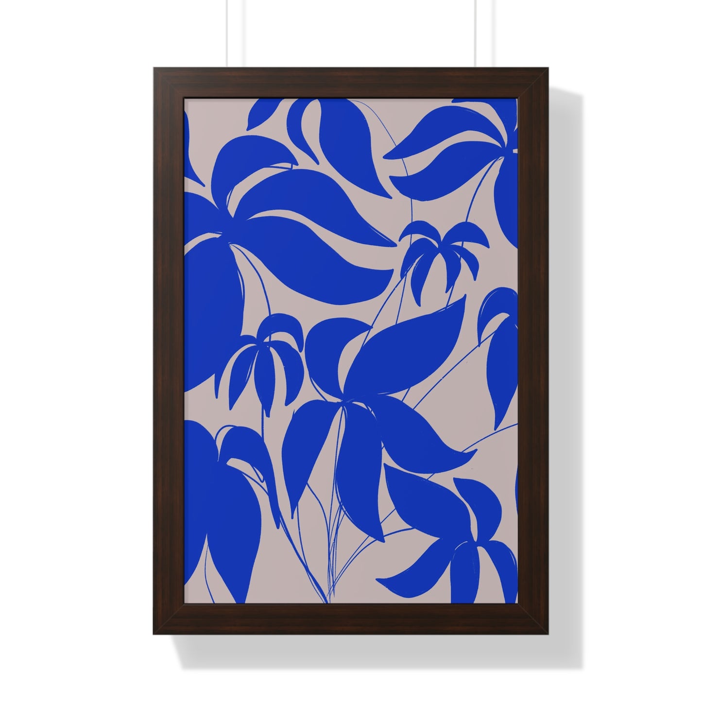 Blue Leaf Botanical Framed Poster