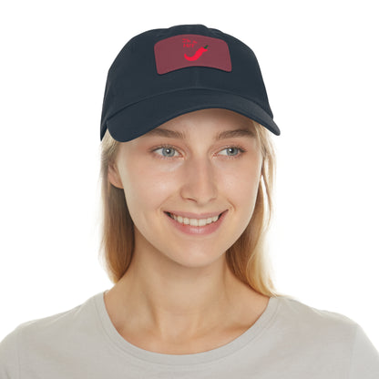 Funny Dad Hat with Leather Patch | 'I'm Too Hot' Style